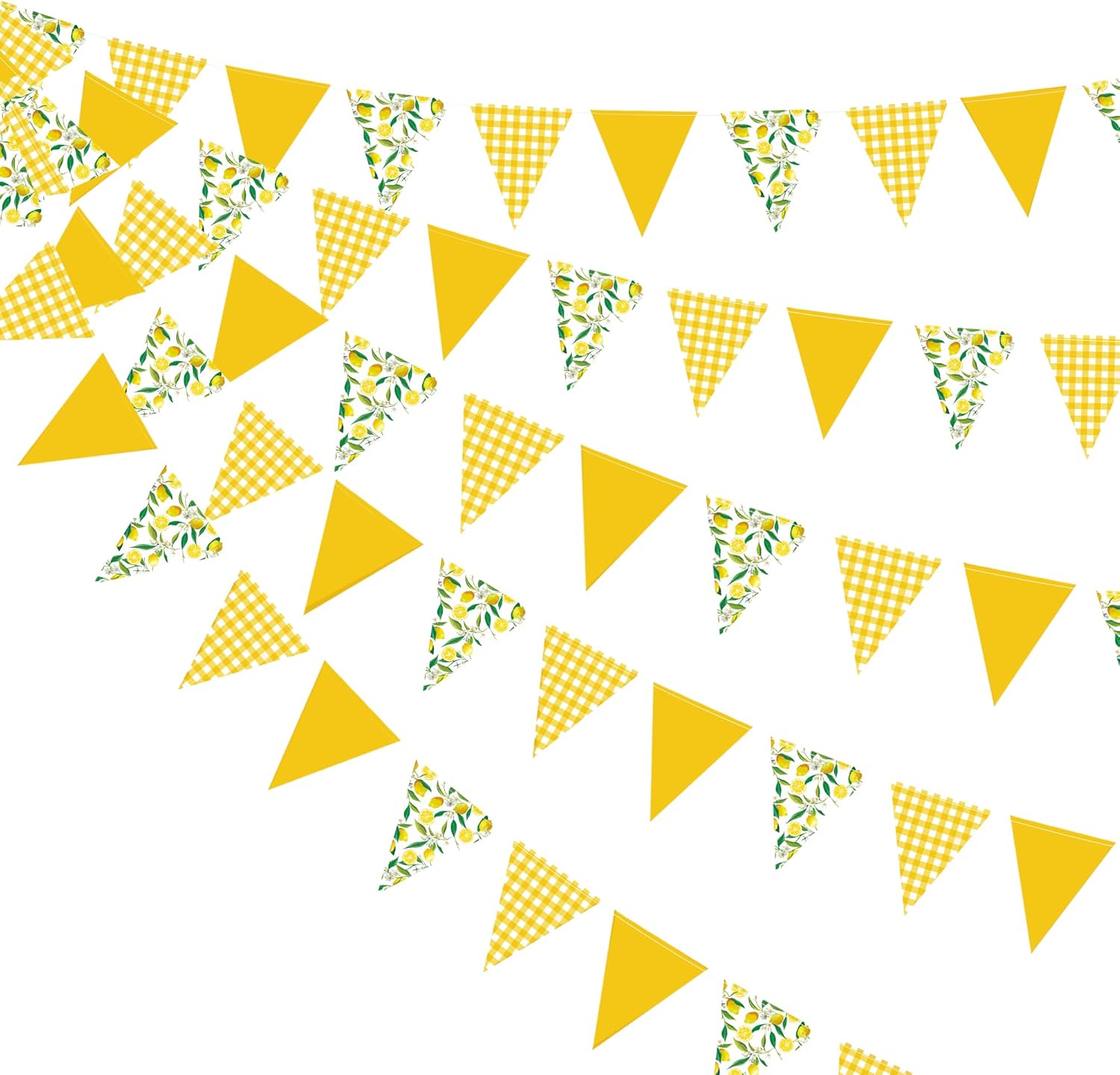 44 Ft Lemon Theme Bunting Banner Garland for Parties