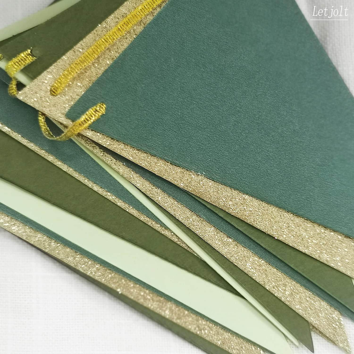 Letjolt Green Triangle Banner Decoration for Birthday and Party