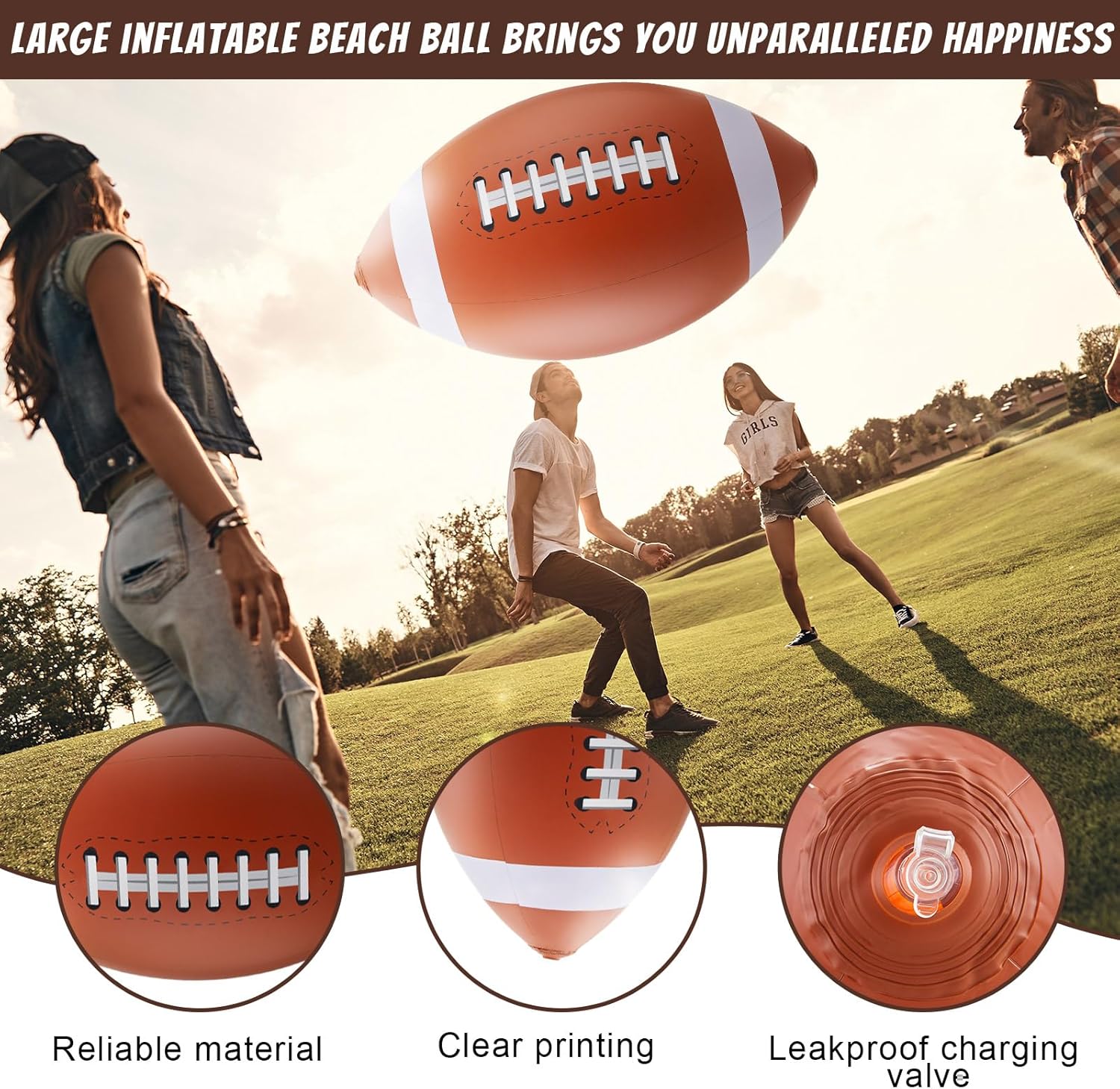 Lewtemi 27 Inch Giant Inflatable Football Set