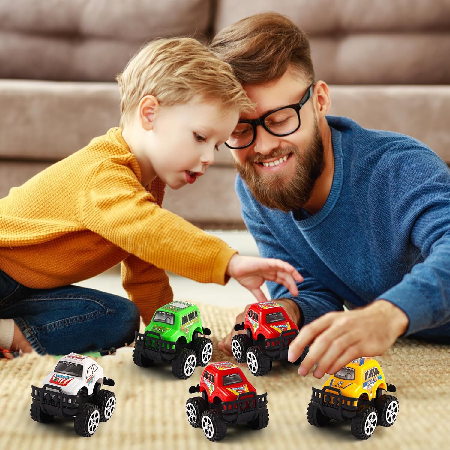 Manmel 12 Pack Pull Back Monster Trucks for Kids