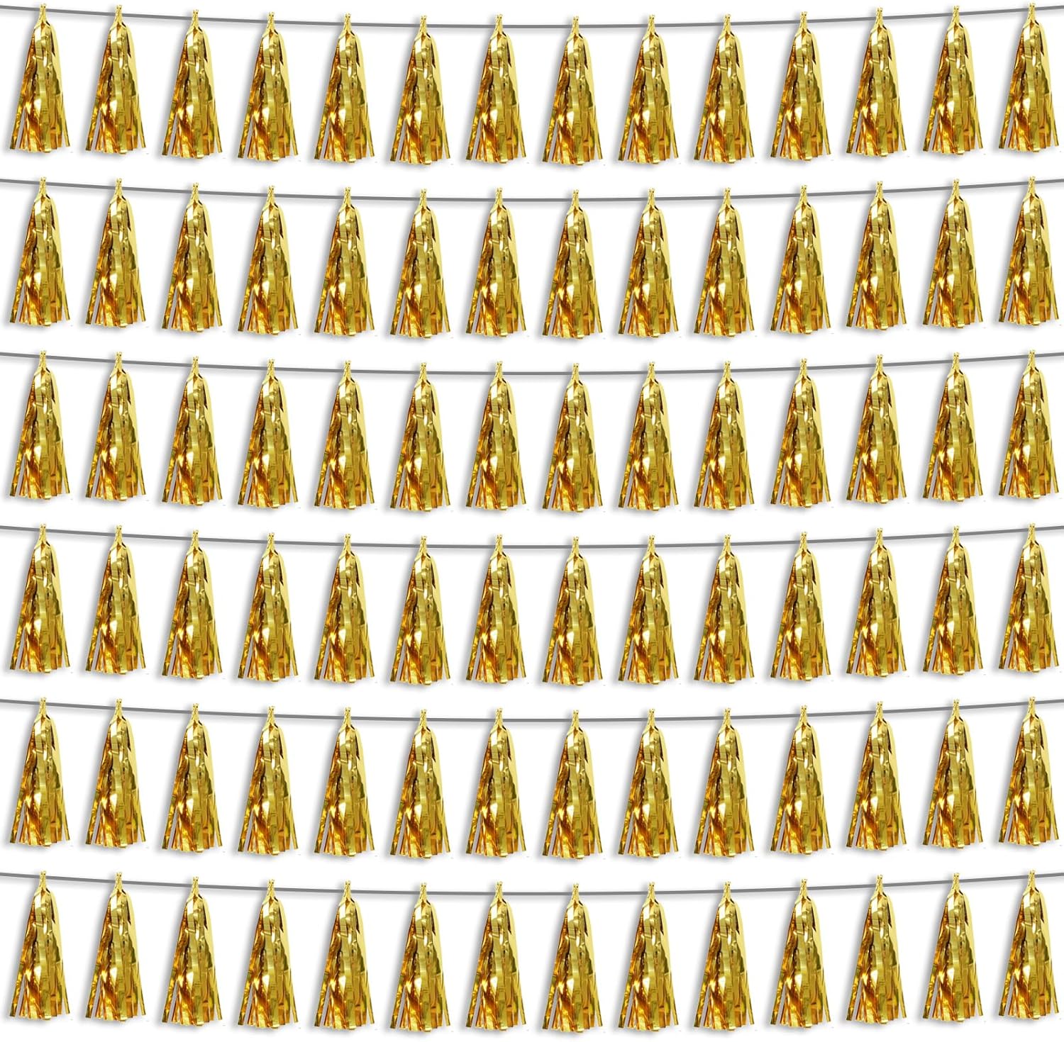 6P Gold Tassel Garland for Party Decorations