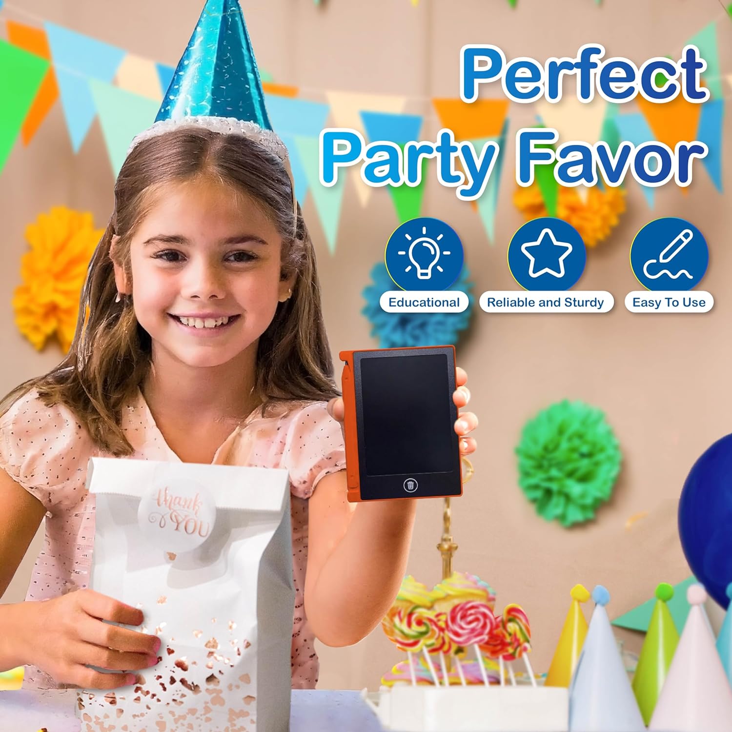 Party Favor Mini LCD Writing Tablet for Kids 12 Pack