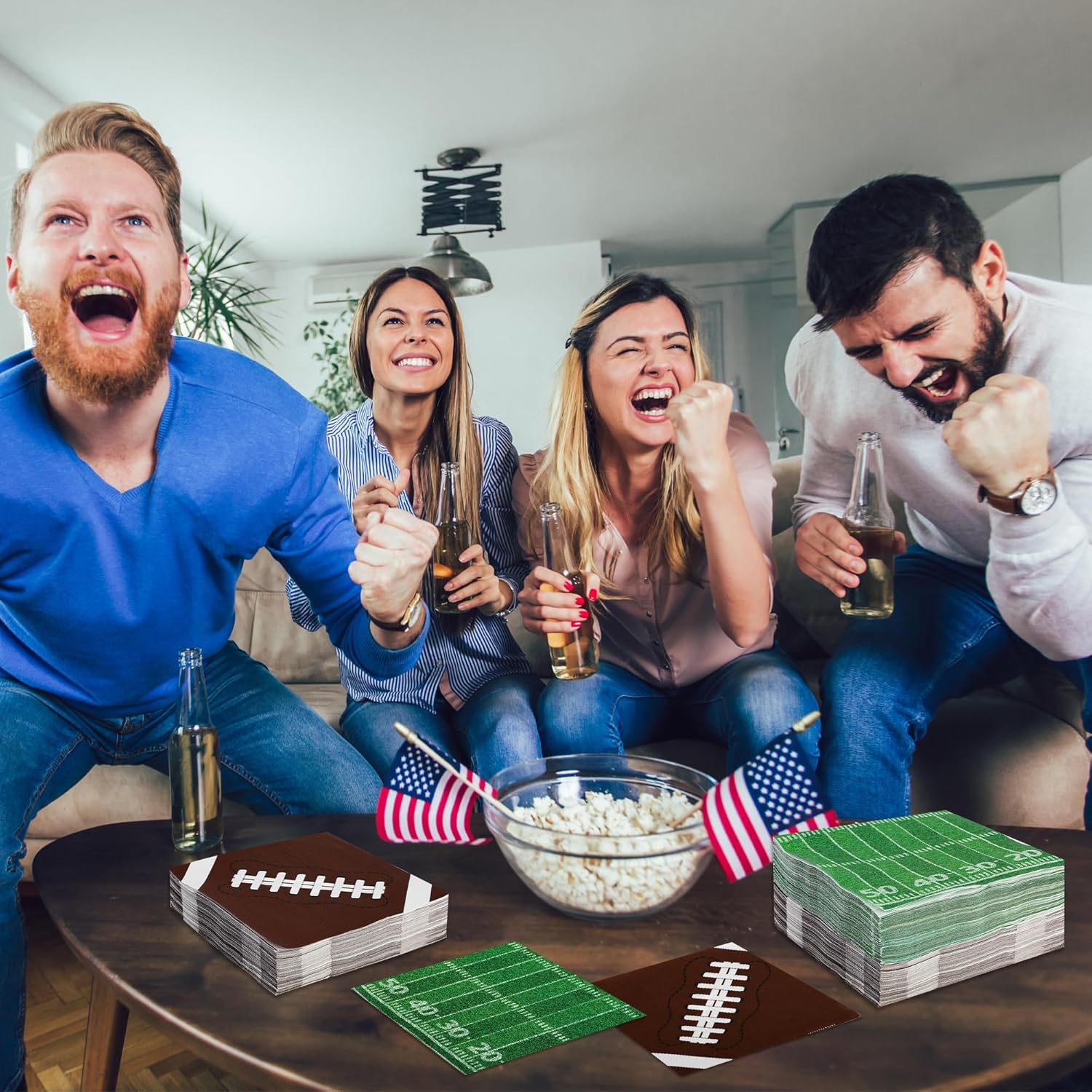50 PCS Football Napkins 2 Styles 65 Inches