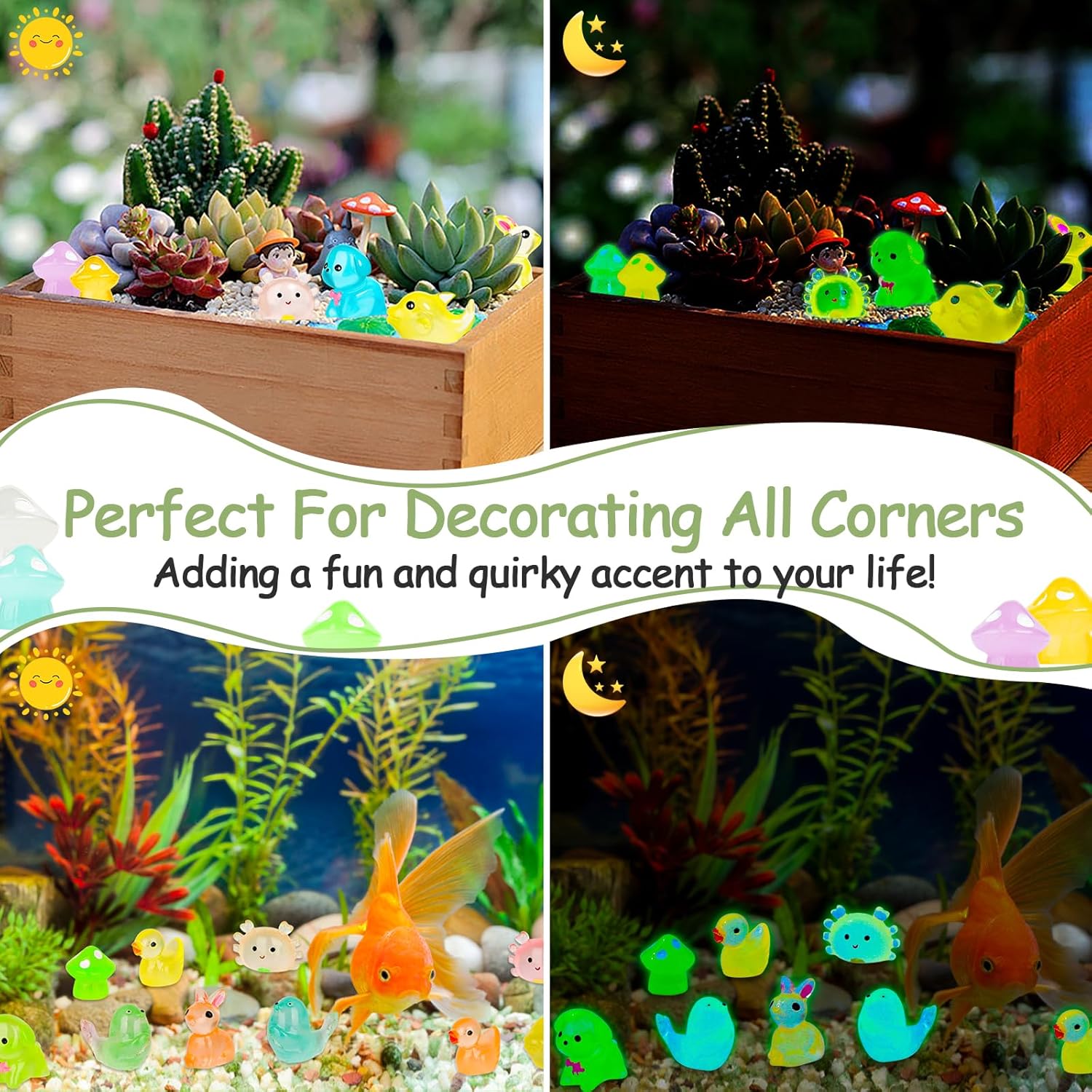 126 Pcs Glow-in-the-Dark Resin Ducks and Animals