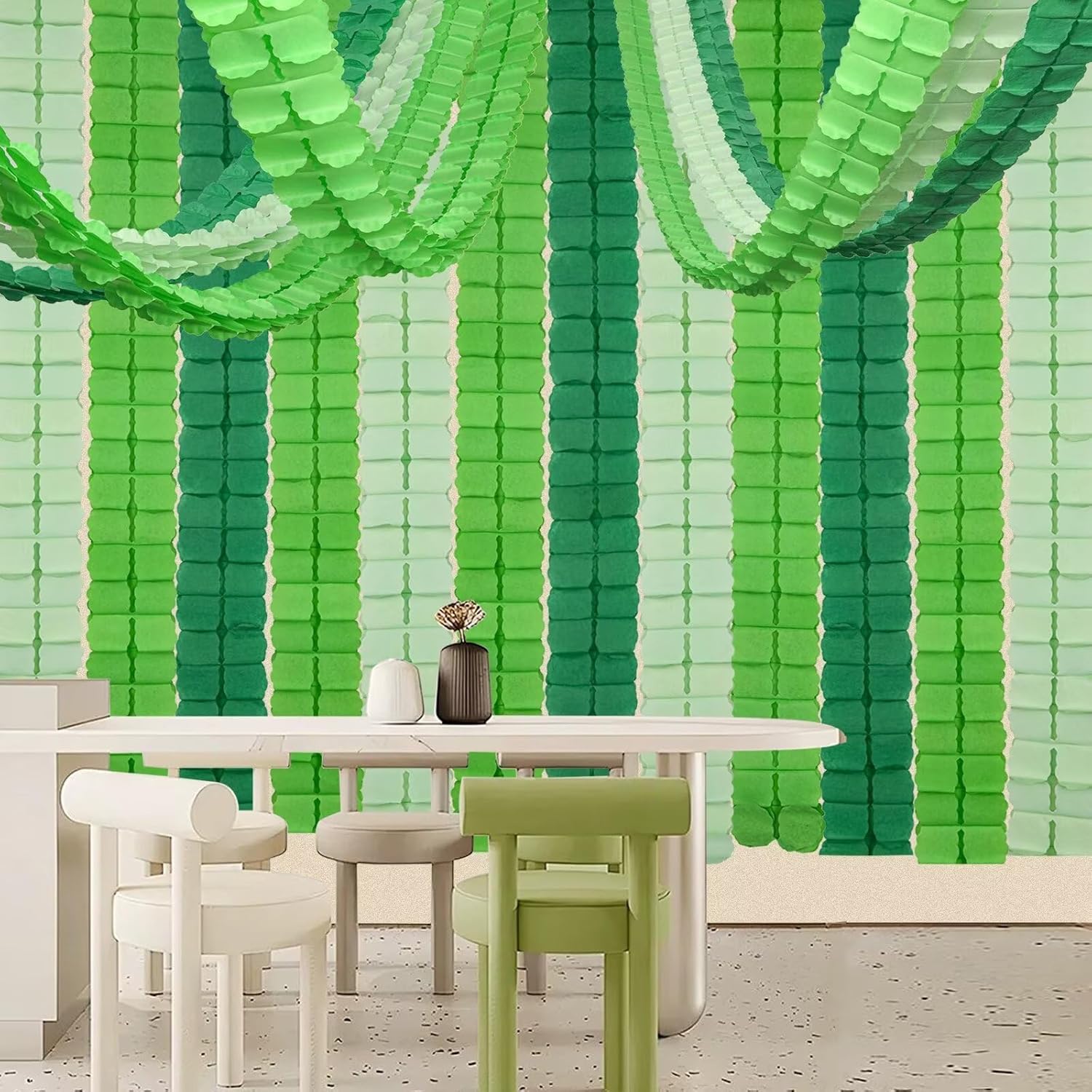 MerryNine Party Streamers 6pcs Green Garland