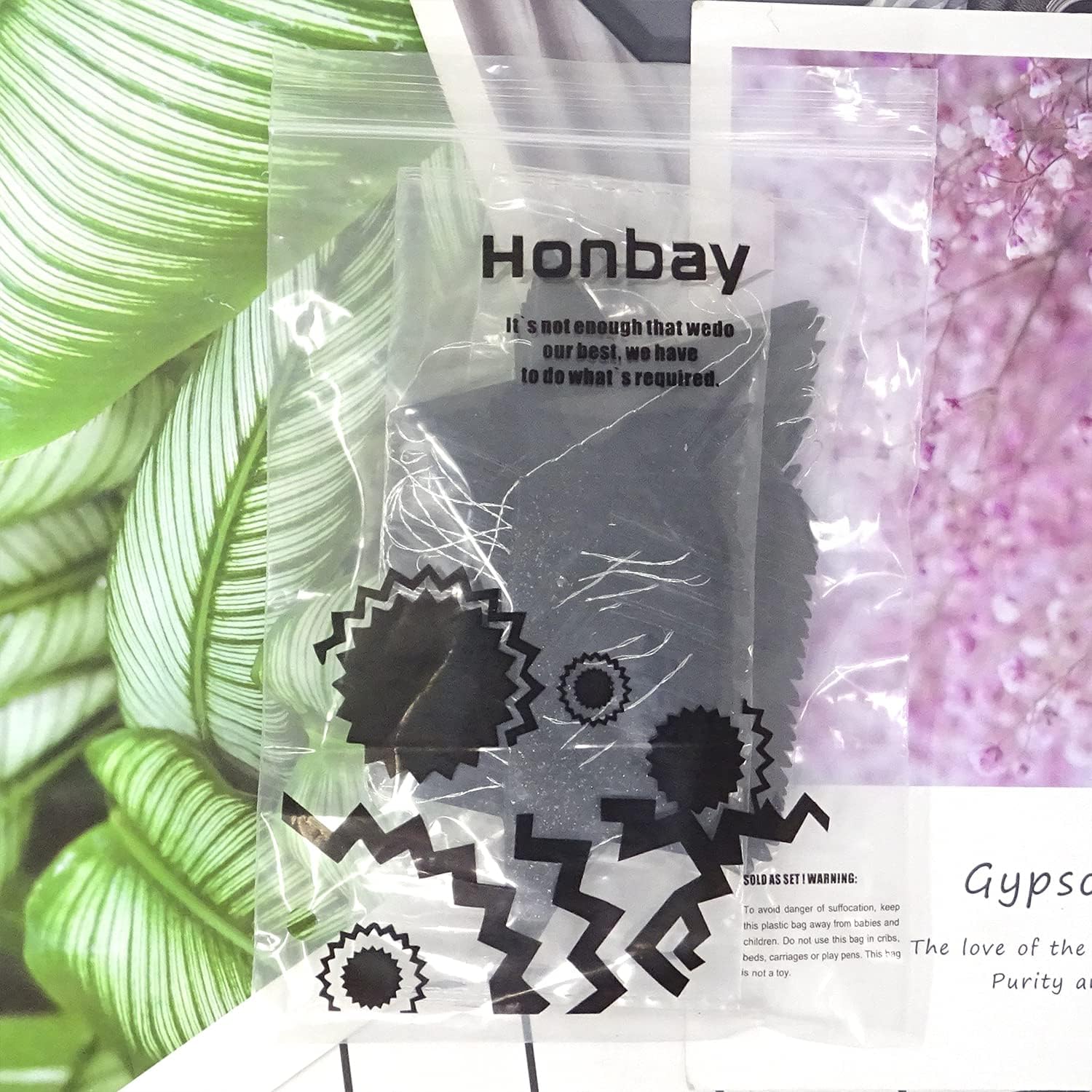 Honbay 2PCS Double Side Glitter Star Garland