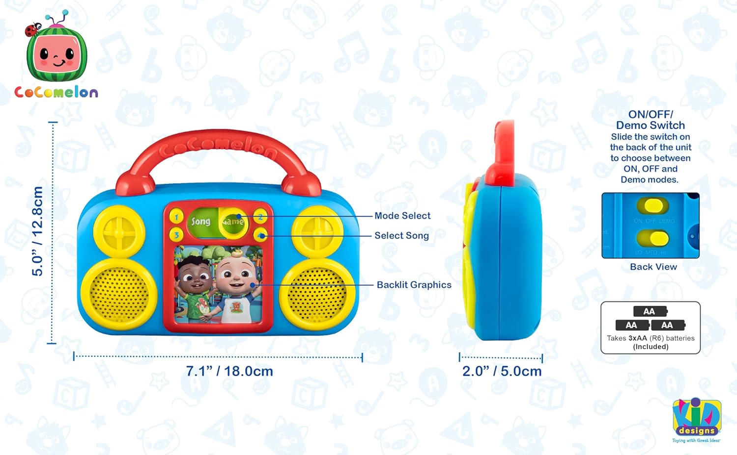 eKids Cocomelon Music Player with Freeze Dance and Nursery Rhymes