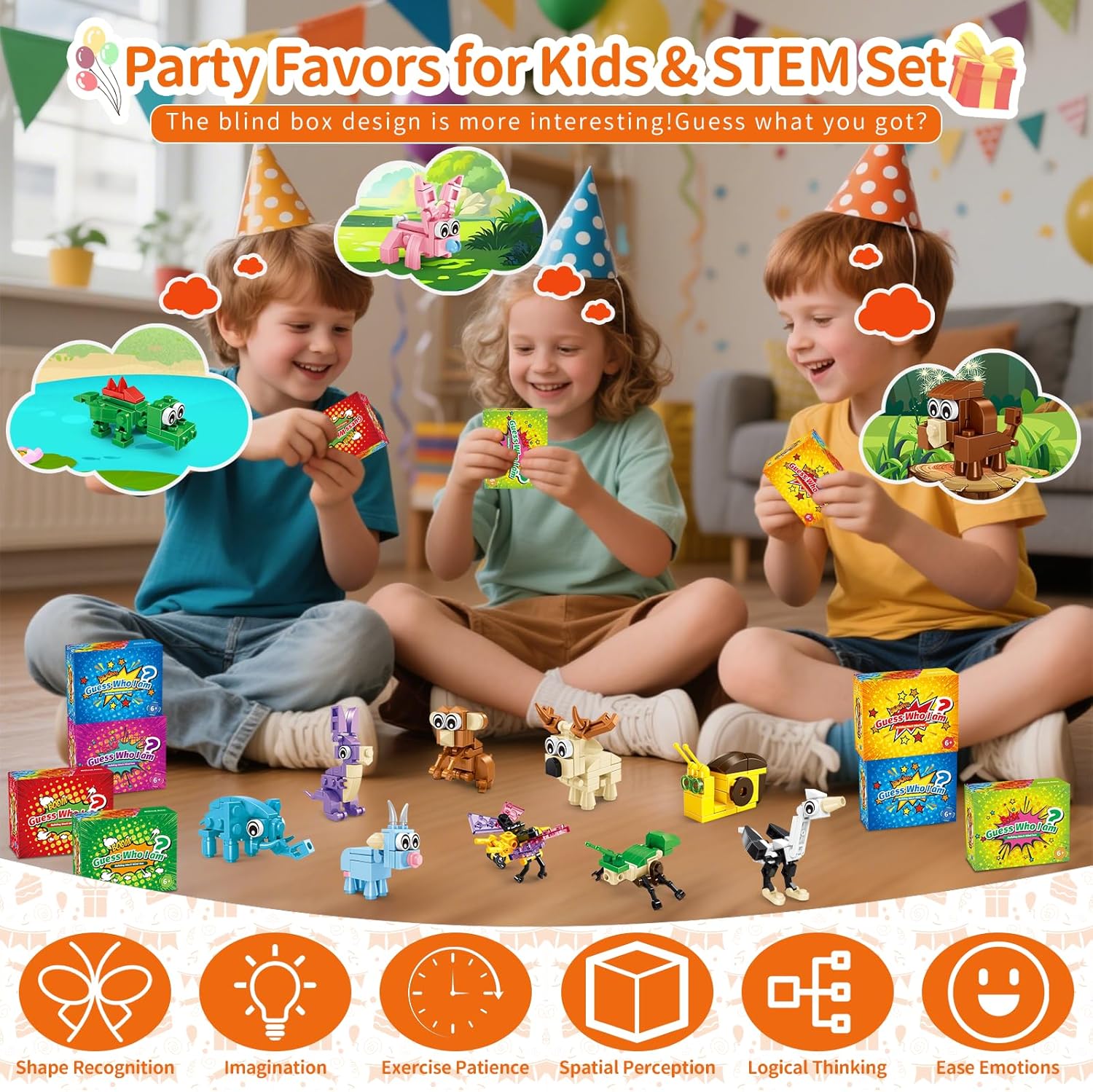 24 Pack 72 Animal 3in1 Building Block Toy Set