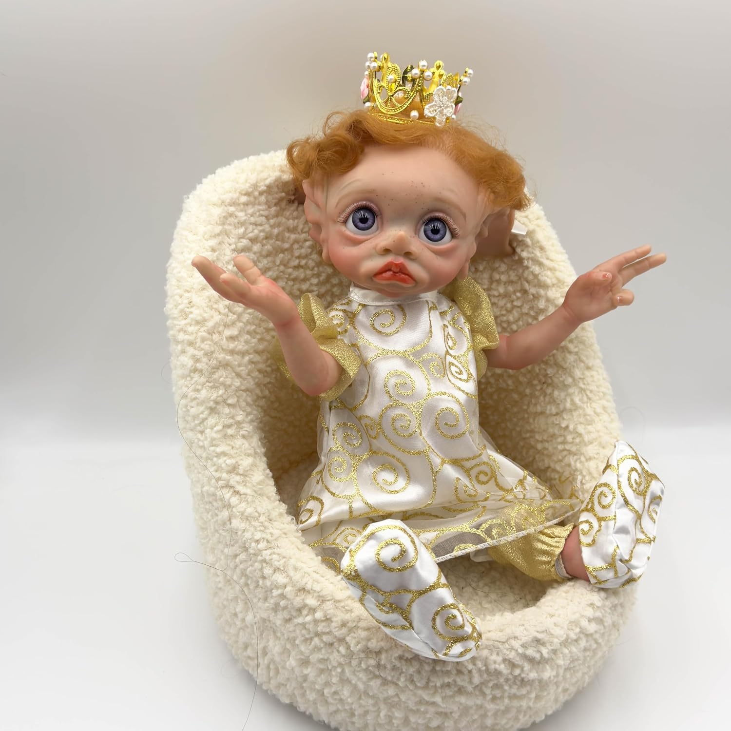 Handmade Reborn Elf Baby Doll 17 Inch Collectible