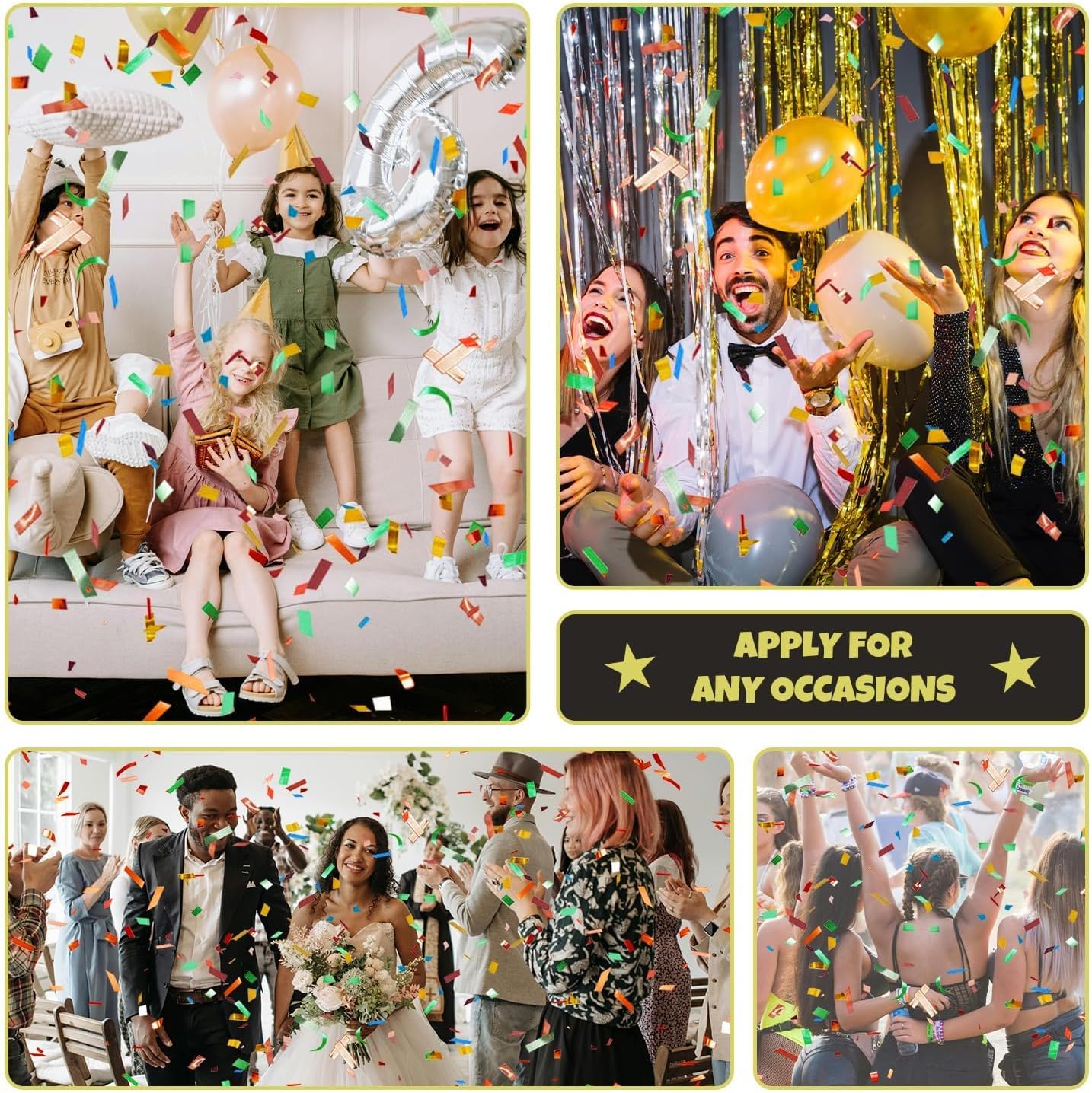 24 Pack Multicolor Confetti Poppers for Parties