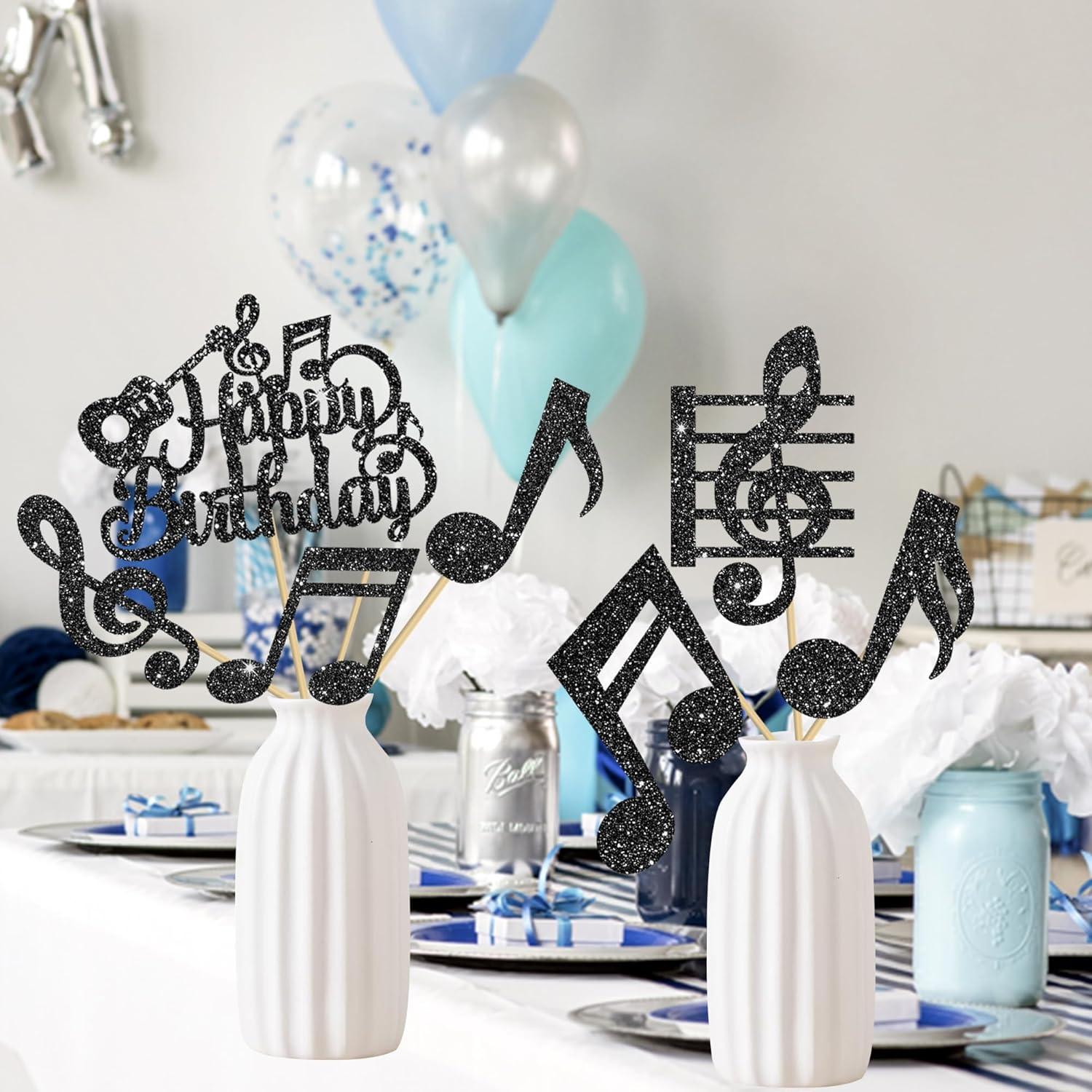 Music Notes Centerpiece Sticks 12PCS Musical Party Decorations