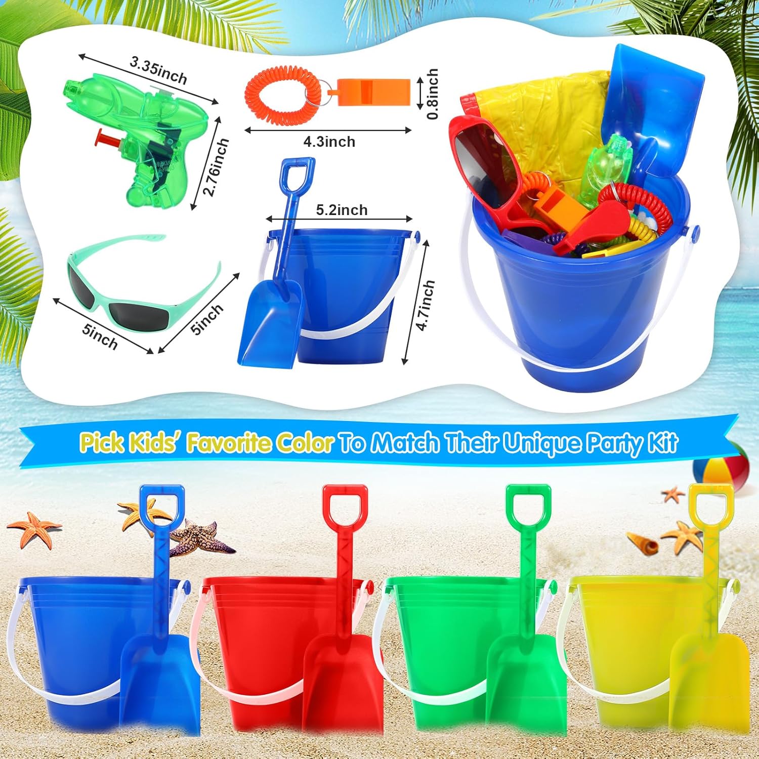 60 Pcs Summer Pool Party Favors for Kids