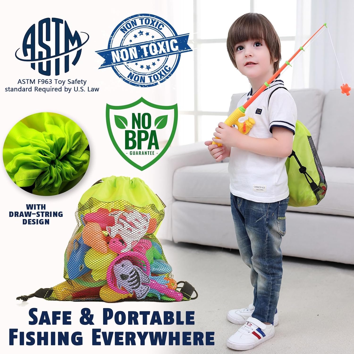 CozyBomB Magnetic Fishing Game Set for Kids