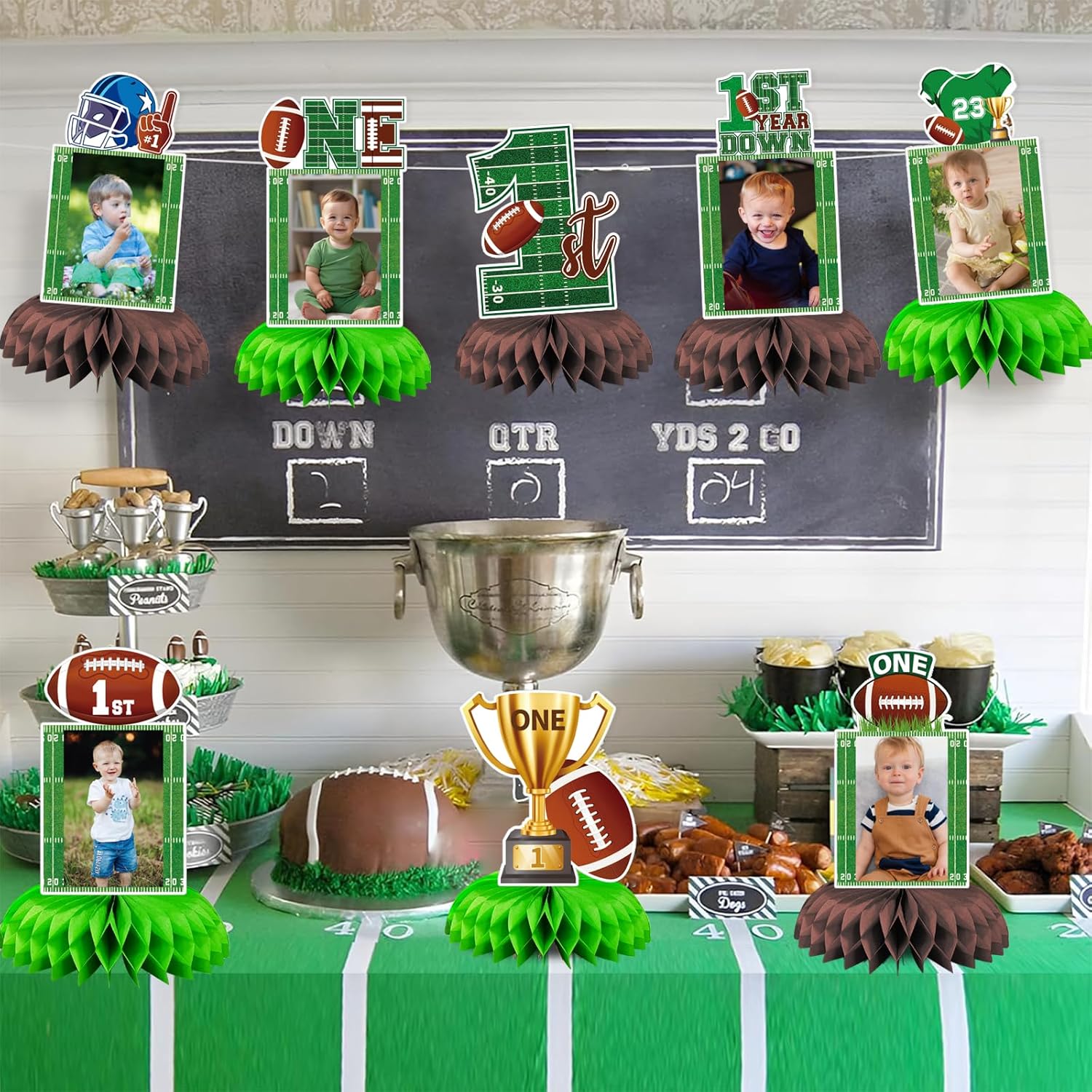 First Year Down Football Honeycomb Centerpieces
