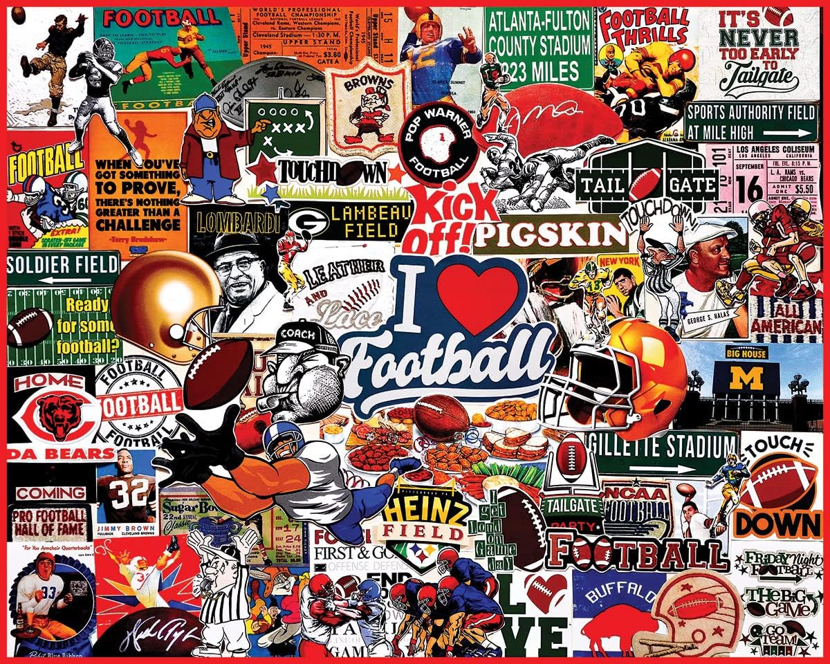 White Mountain I Love Football 1000 Piece Jigsaw Puzzle