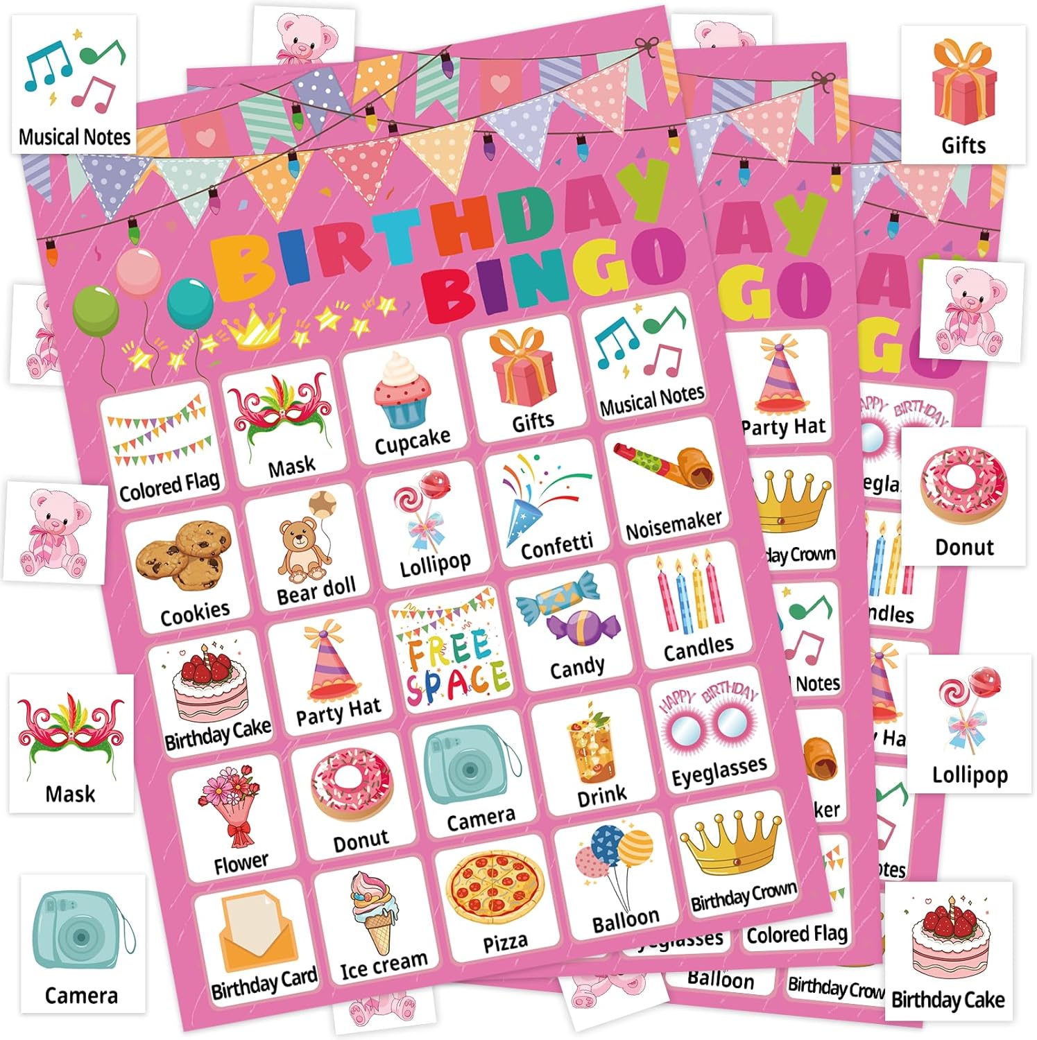 Birthday Bingo Game for 24 Players
