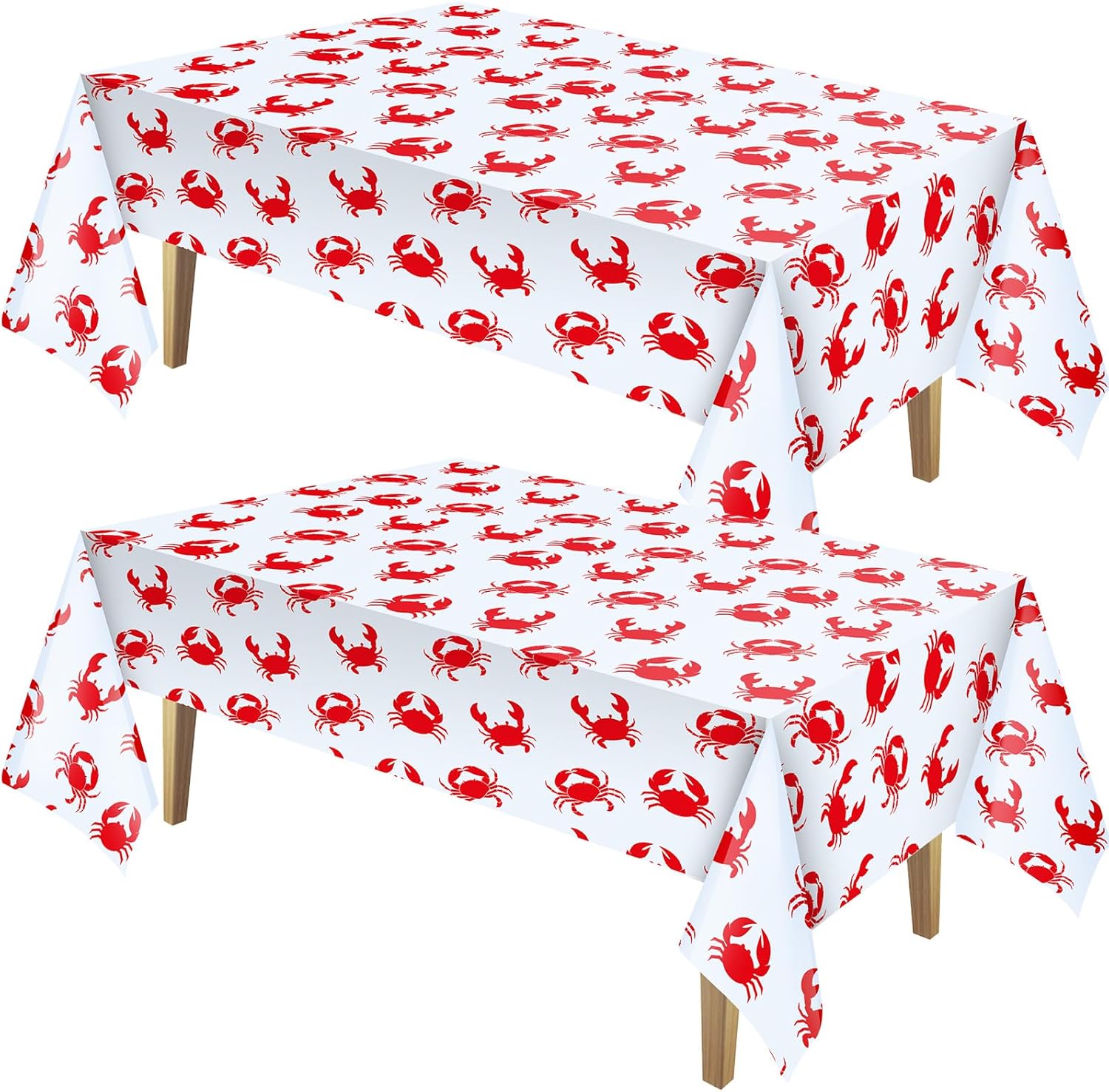 Juexica 2 Pcs 54 x 108 Inch Crab Tablecloth for Parties