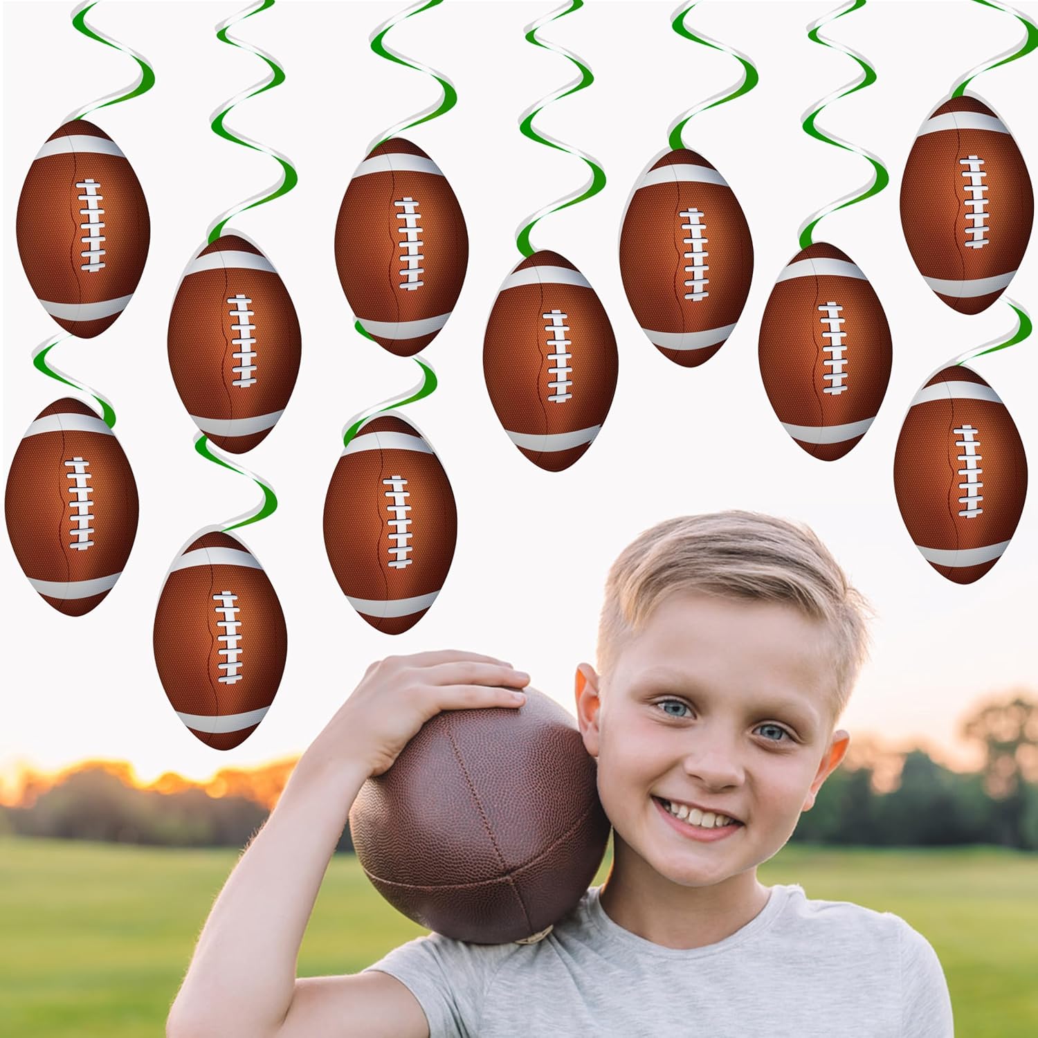 Football Party Hanging Swirls 20PCS Decorations