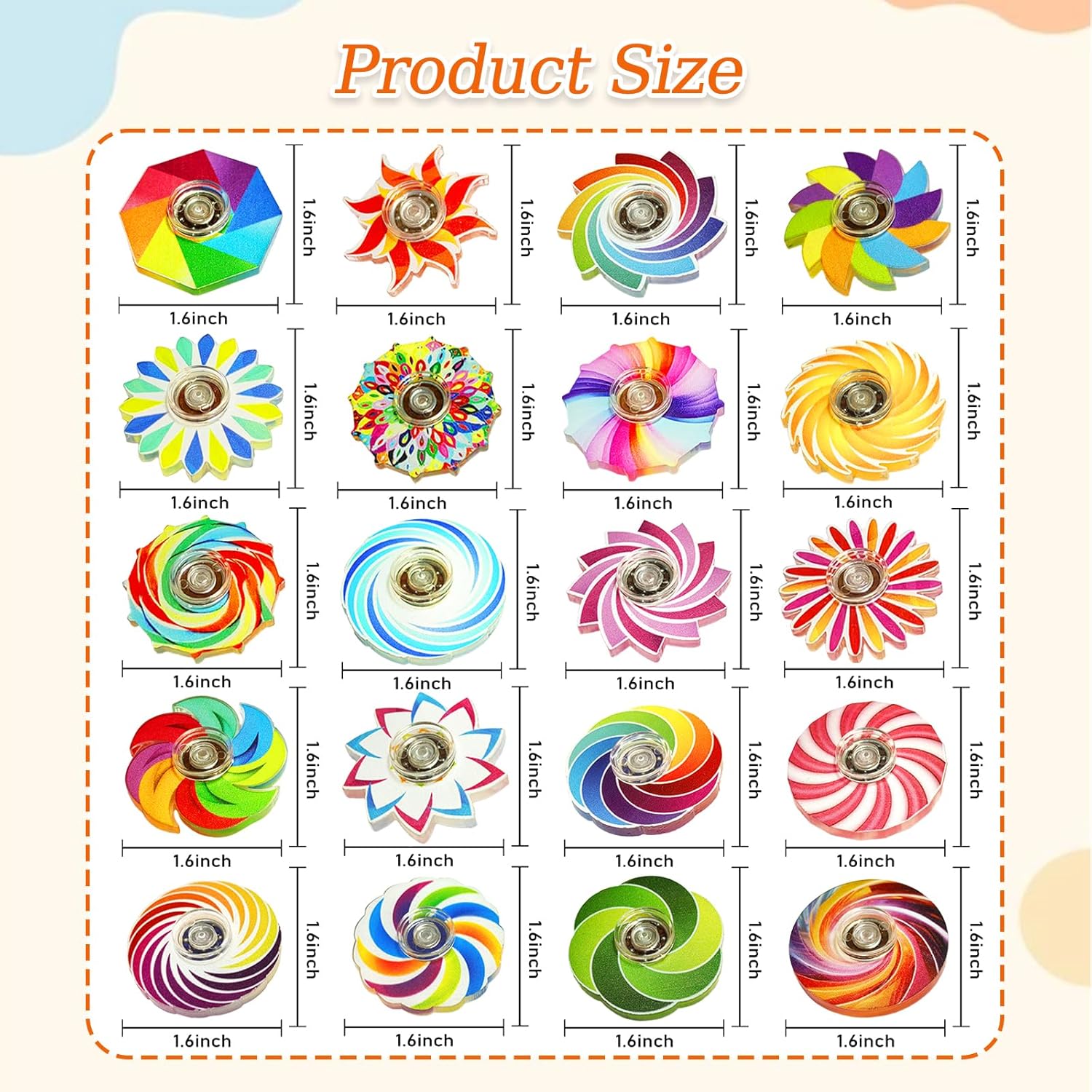 40 Pack Fidget Spinners for Stress Relief and Fun