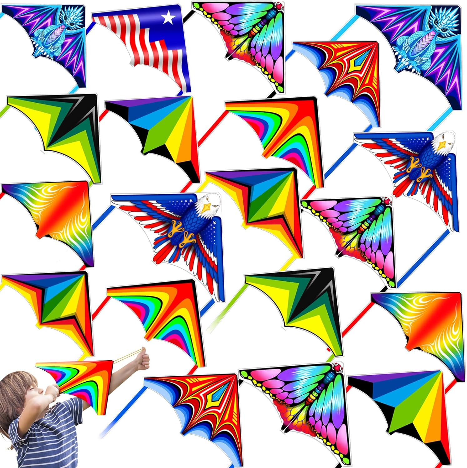 20 Pack Mini Kite Launcher Toy with Finger Shooting