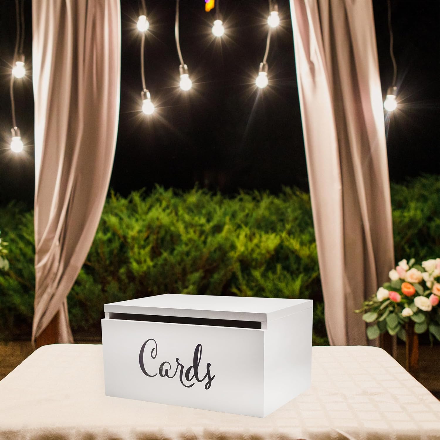 Darware Wooden Wedding Card Box for Reception White