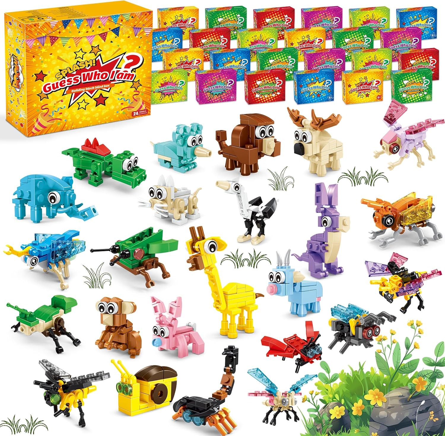 24 Pack 72 Animal 3in1 Building Block Toy Set