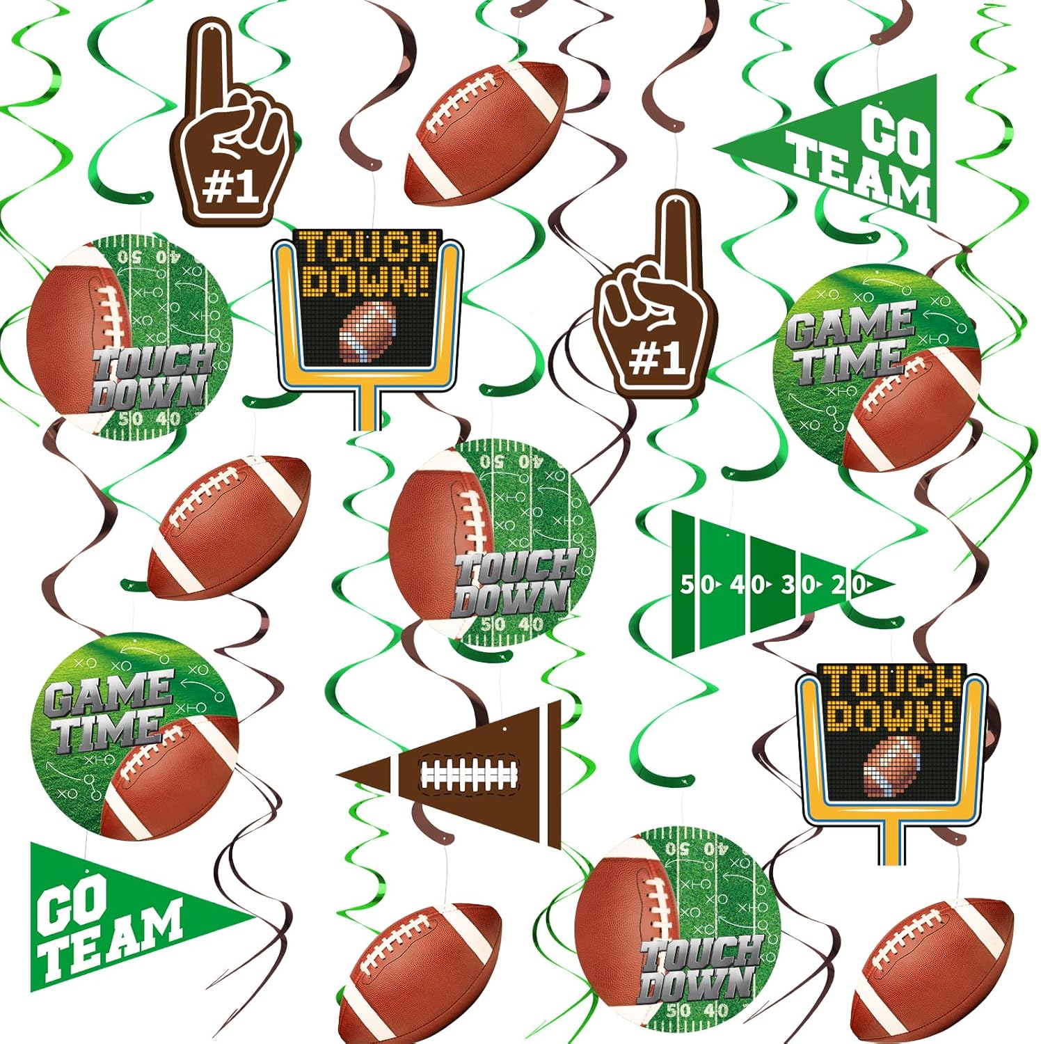 30 Piece Football Streamer Party Decorations