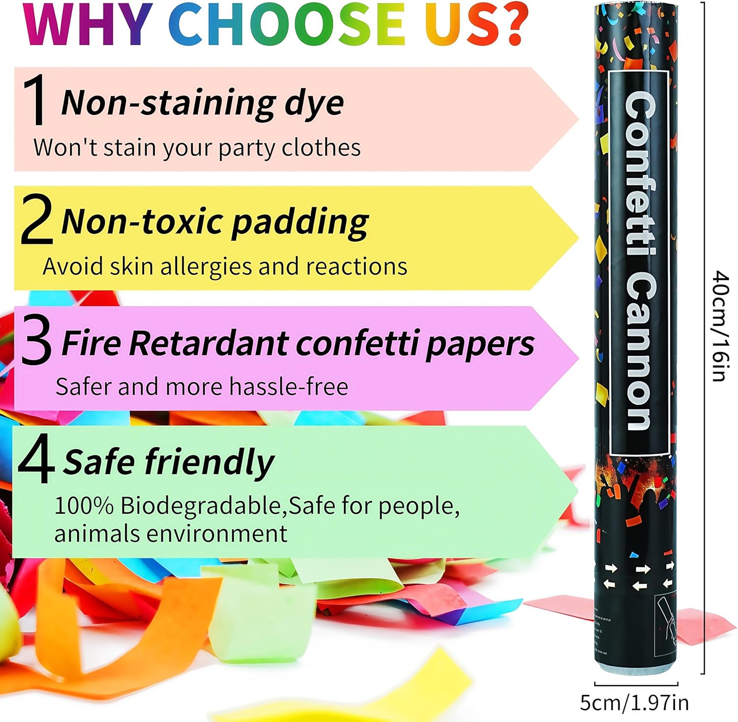 OceanWings 16in Biodegradable Confetti Poppers 6Pack