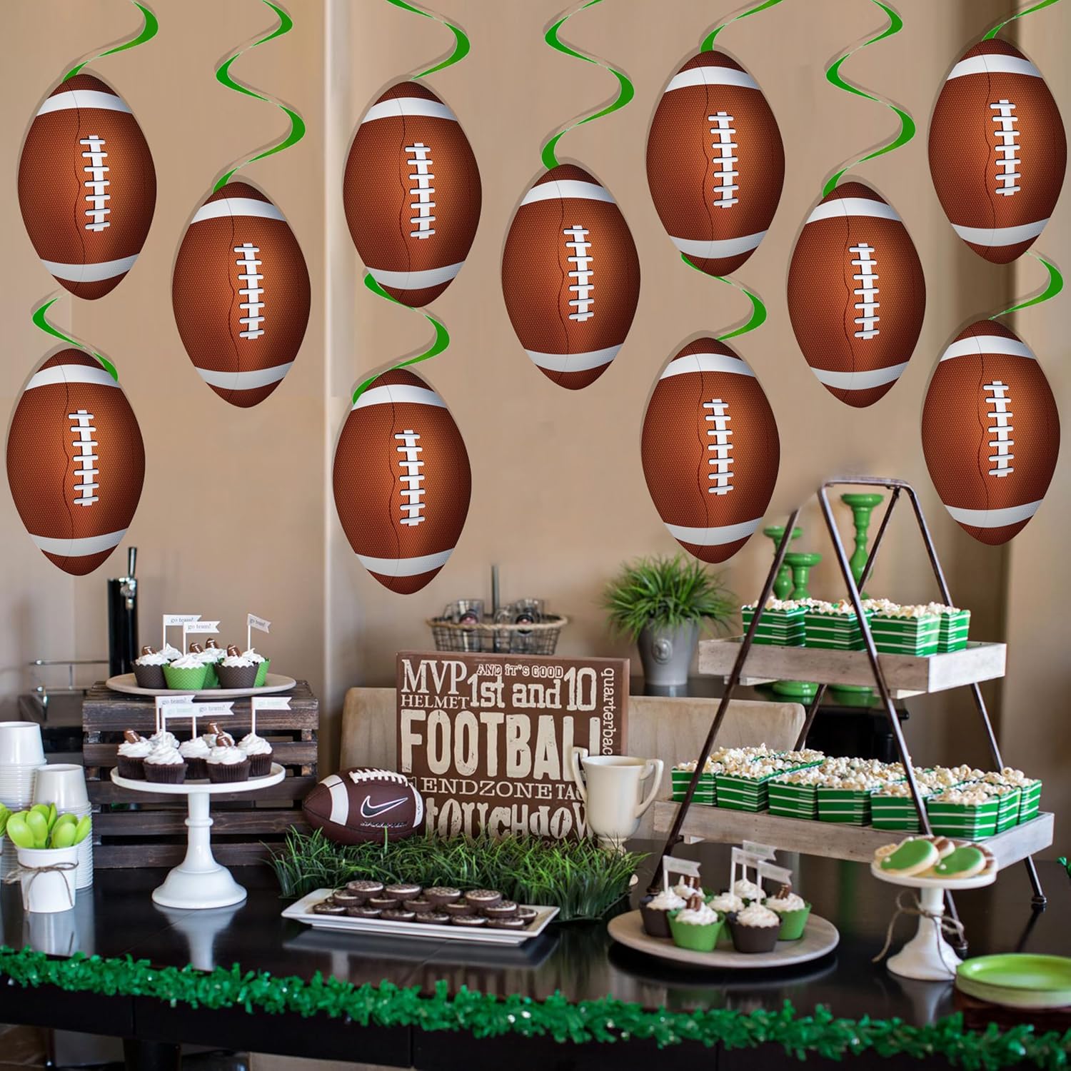 Football Party Hanging Swirls 20PCS Decorations