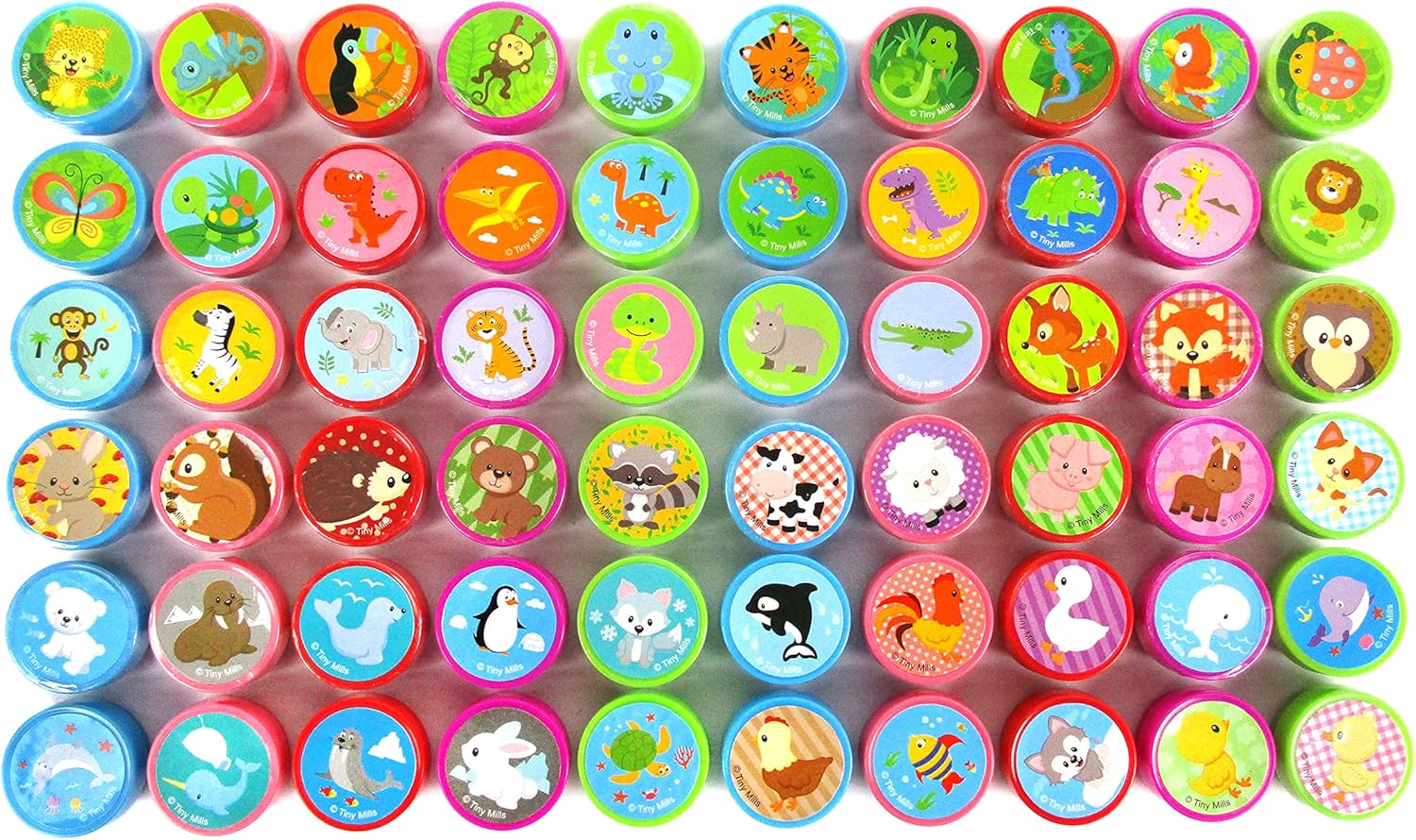 TINYMILLS 60 Pcs Animals Stampers for Kids