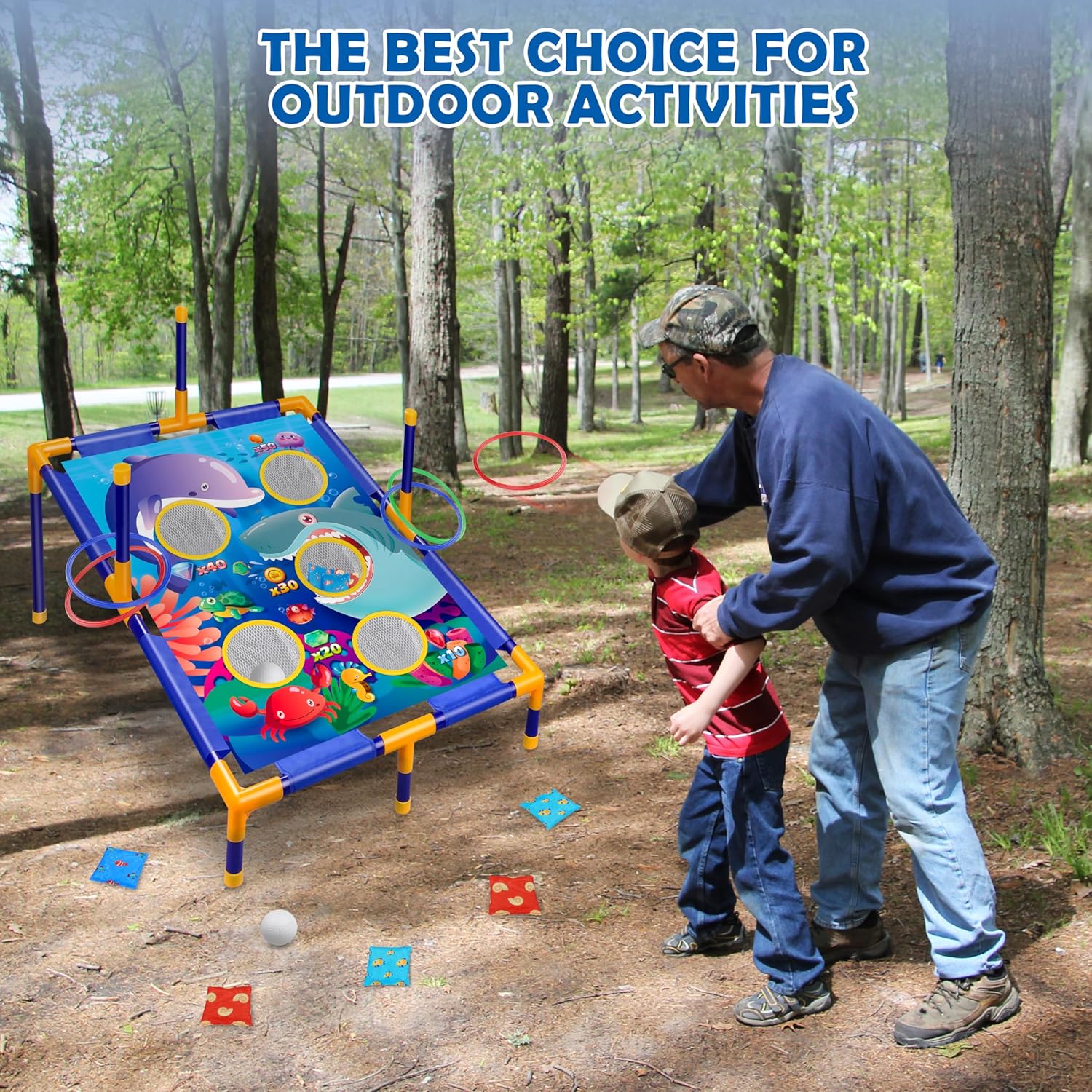 3-in-1 Bean Bag Toss Game Set for Kids and Family