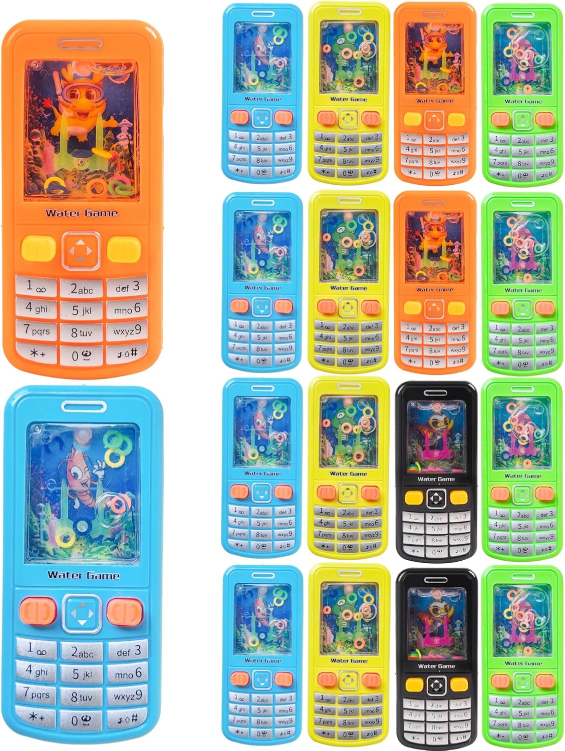 18 Pack Water Ring Toss Handheld Game Nostalgic Cell Phone Toy