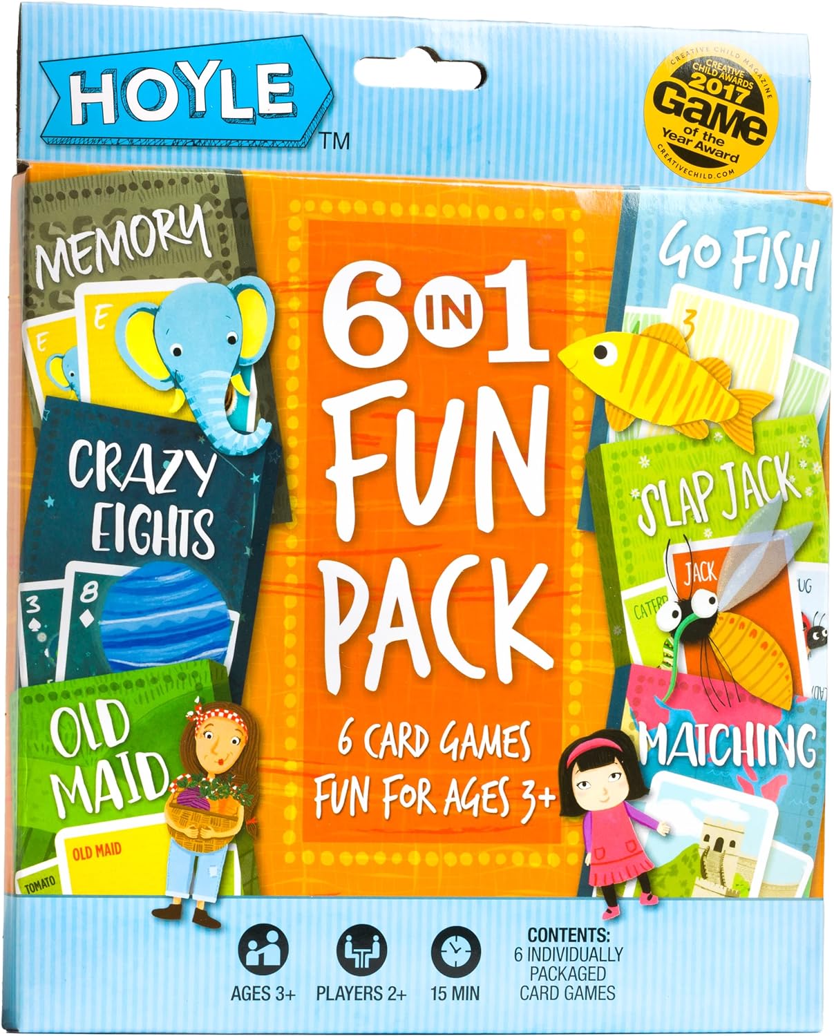 Hoyle 6 in 1 Kids Playing Cards Multi Game Pack