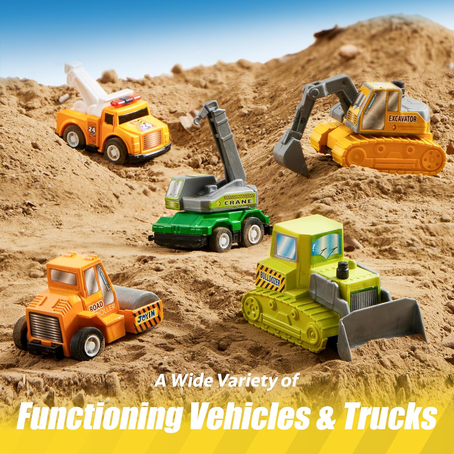 JOYIN 18 Pcs Friction Powered Toy Vehicles Set
