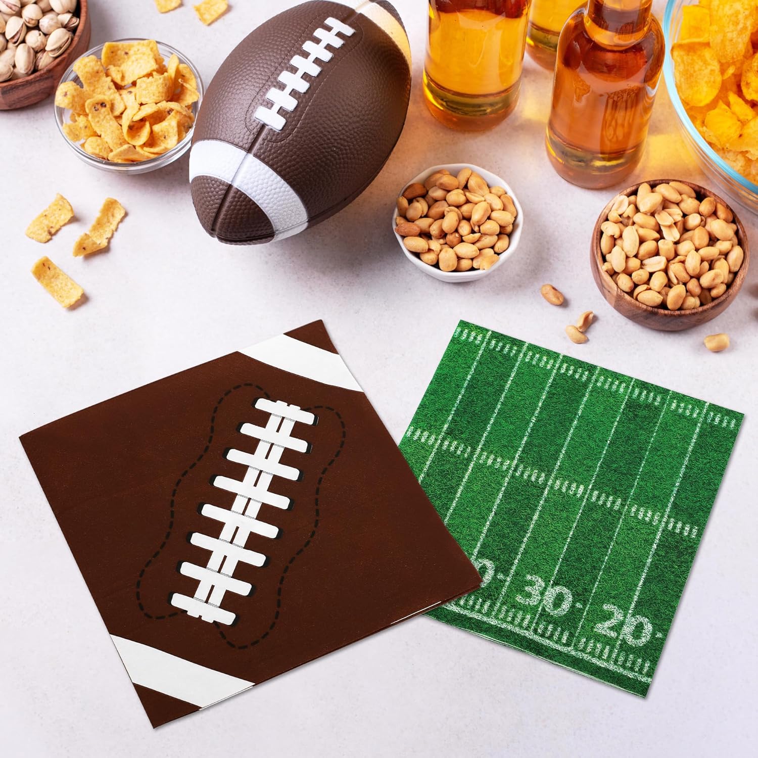 50 PCS Football Napkins 2 Styles 65 Inches