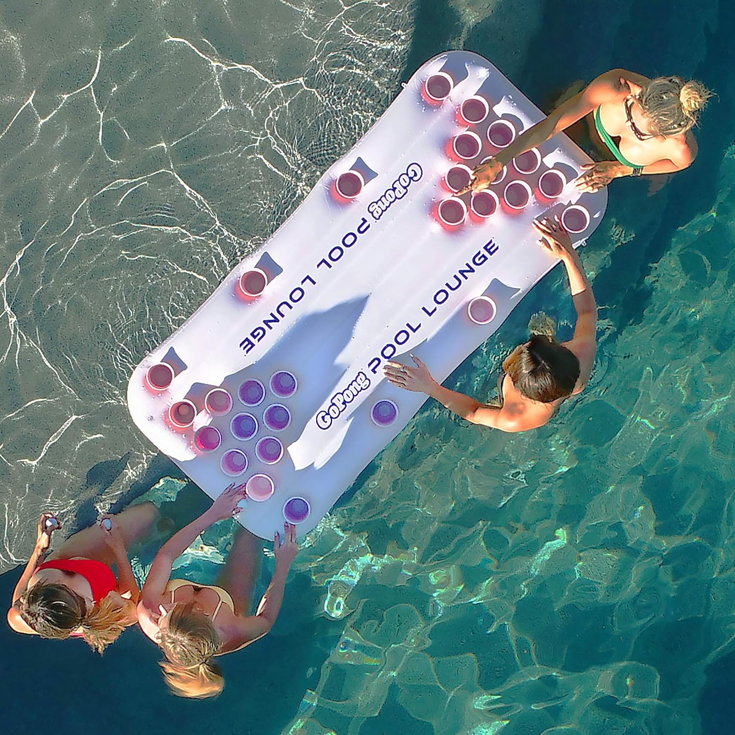 GoPong Pool Lounge Beer Pong Inflatable White