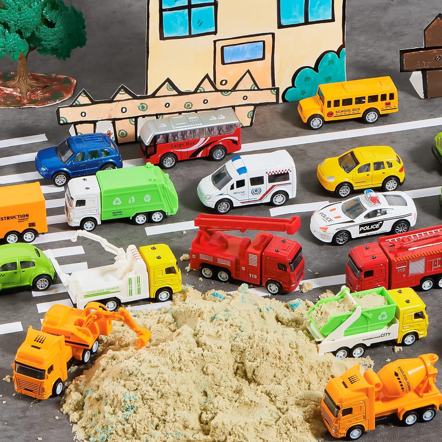 JOYIN 20PCS Die Cast Pull Back Cars Toy Set