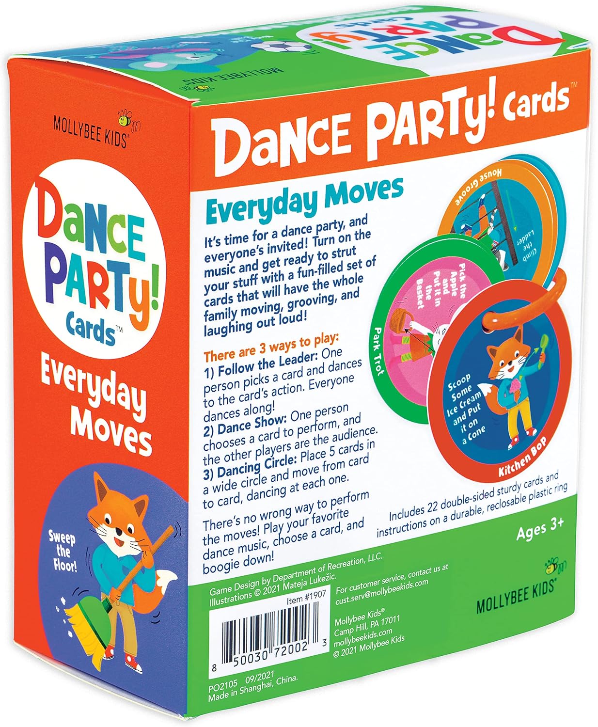 MOLLYBEE KIDS Preschool Dance Party Cards for Ages 3