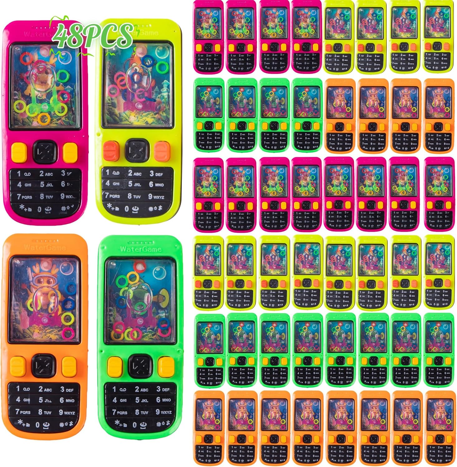 48 Pack Handheld Water Ring Toss Games for Kids