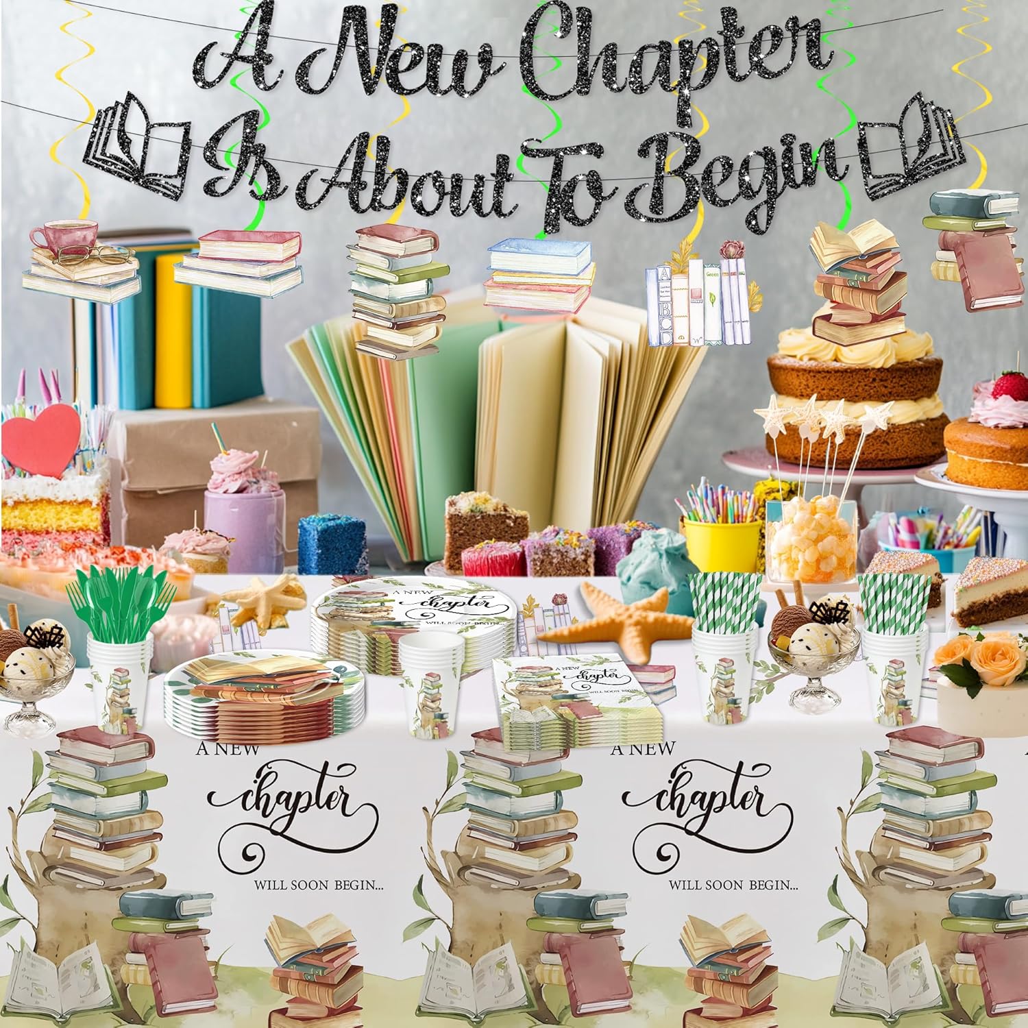Book Theme Party Decorations for 24 Guests