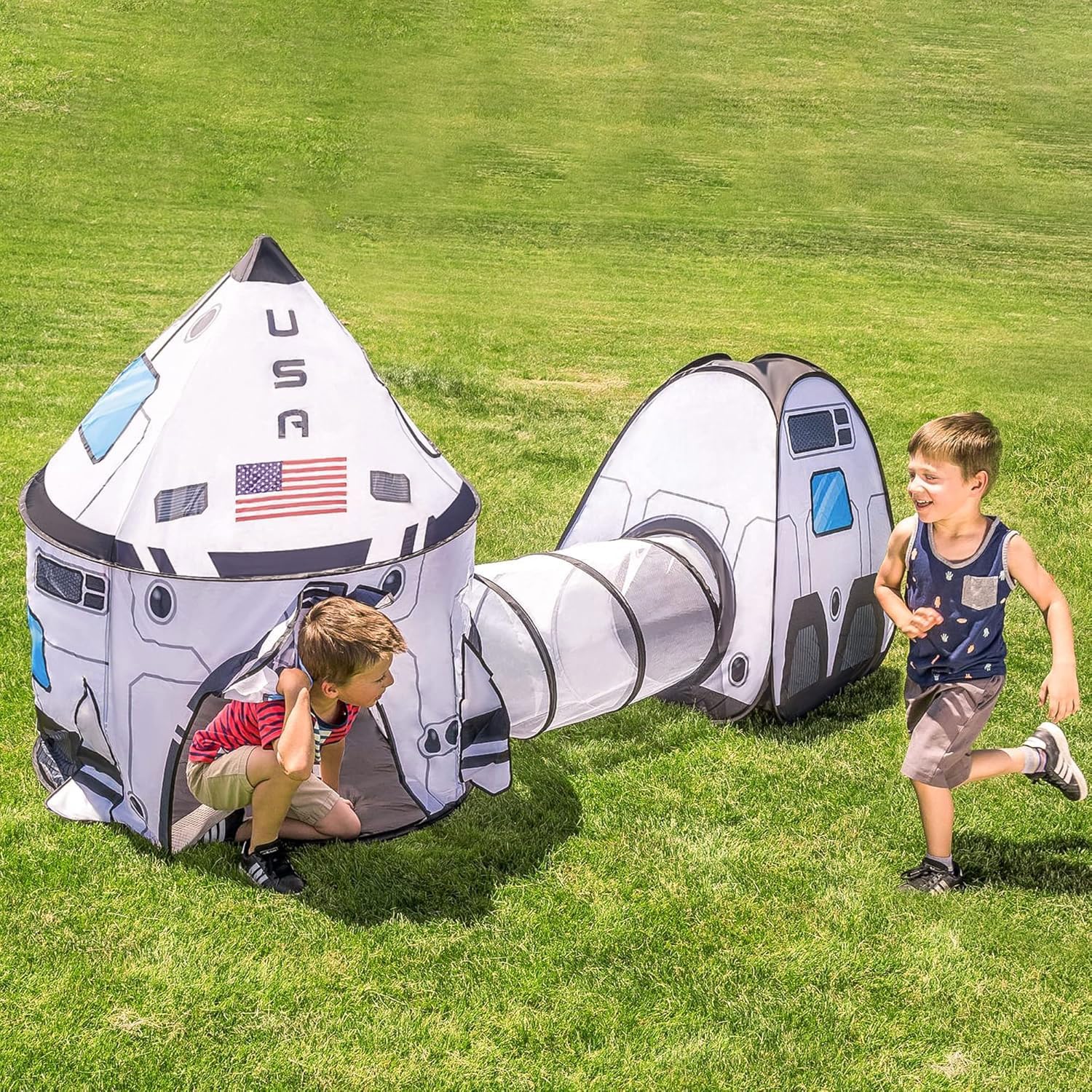 JOYIN White Space Rocket Ship Play Tent Set