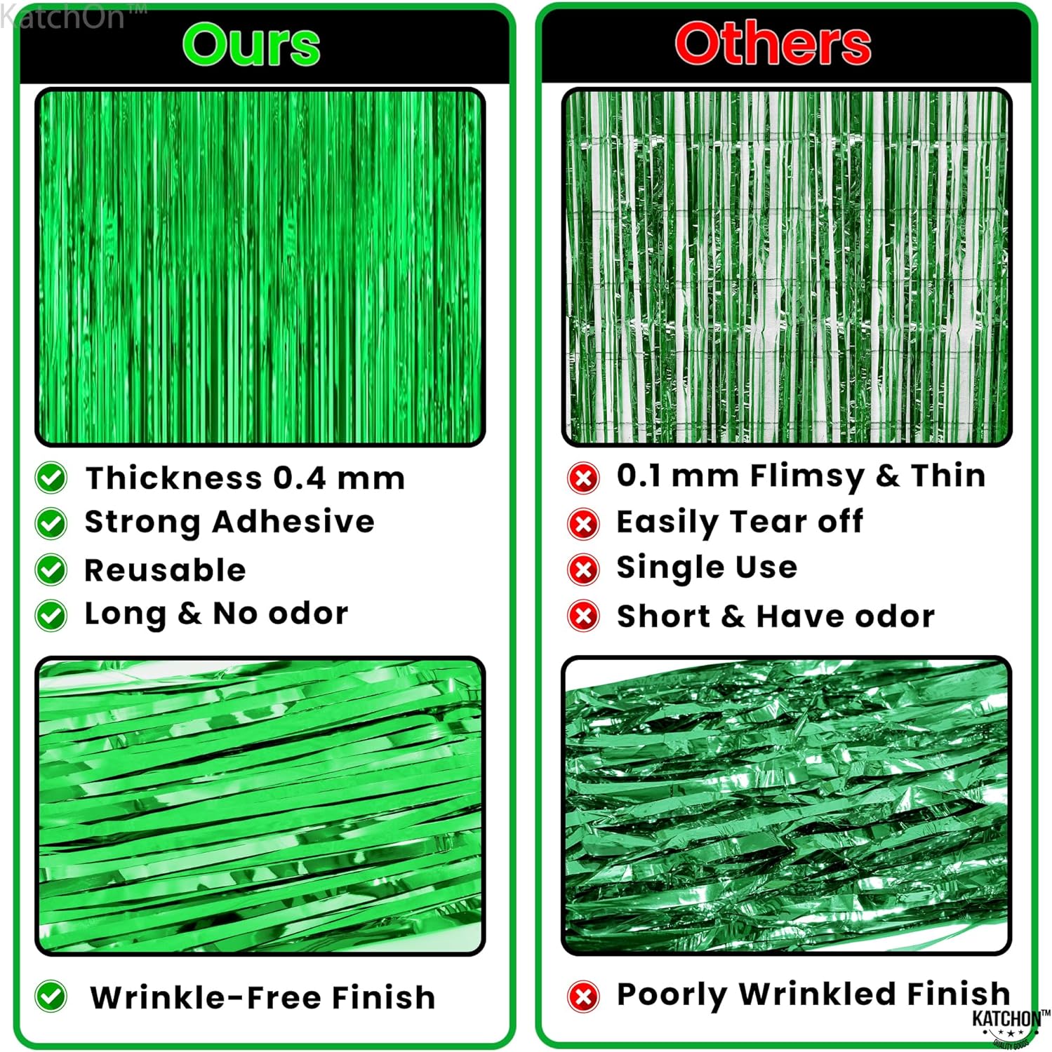 KatchOn Green Streamers 32x8 Ft Pack of 2