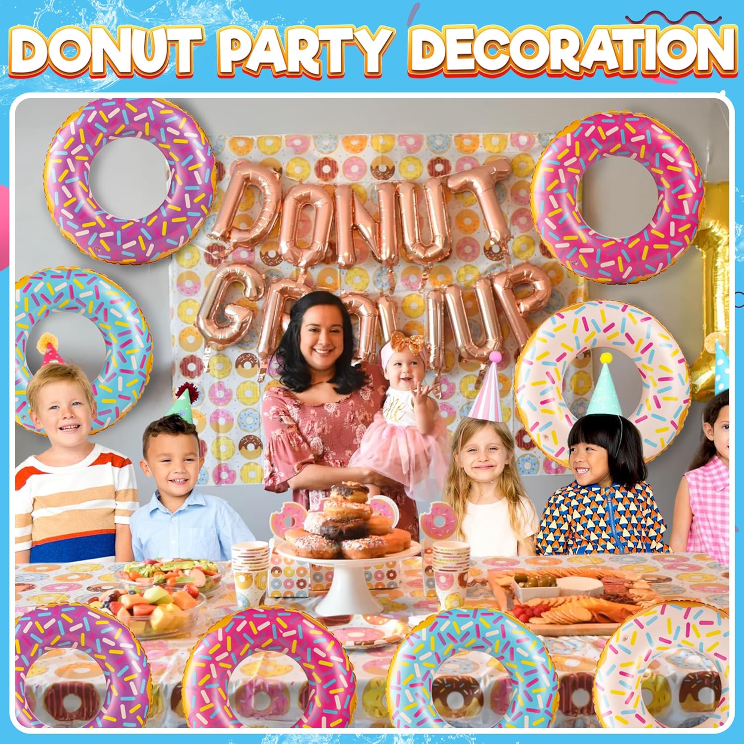 Bedwina Inflatable Donut Pool Floats Pack of 4