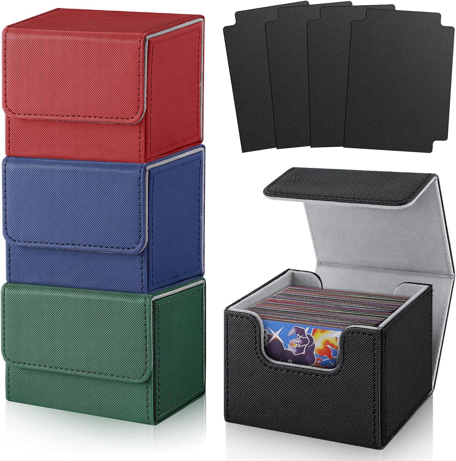 TiopLior 4 Pack MTG Deck Box with Black Dividers