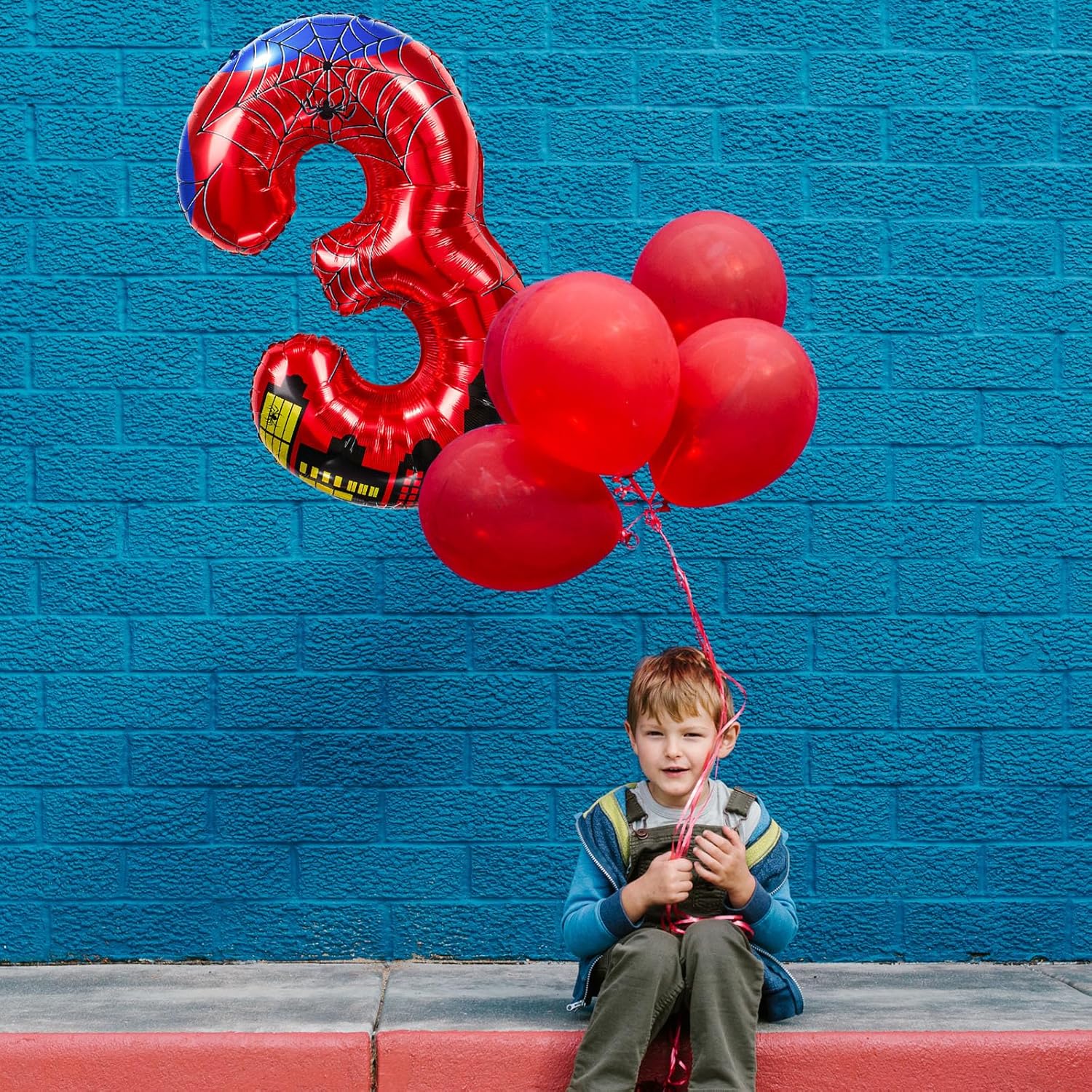40 Inch Spider Theme Number Foil Balloons