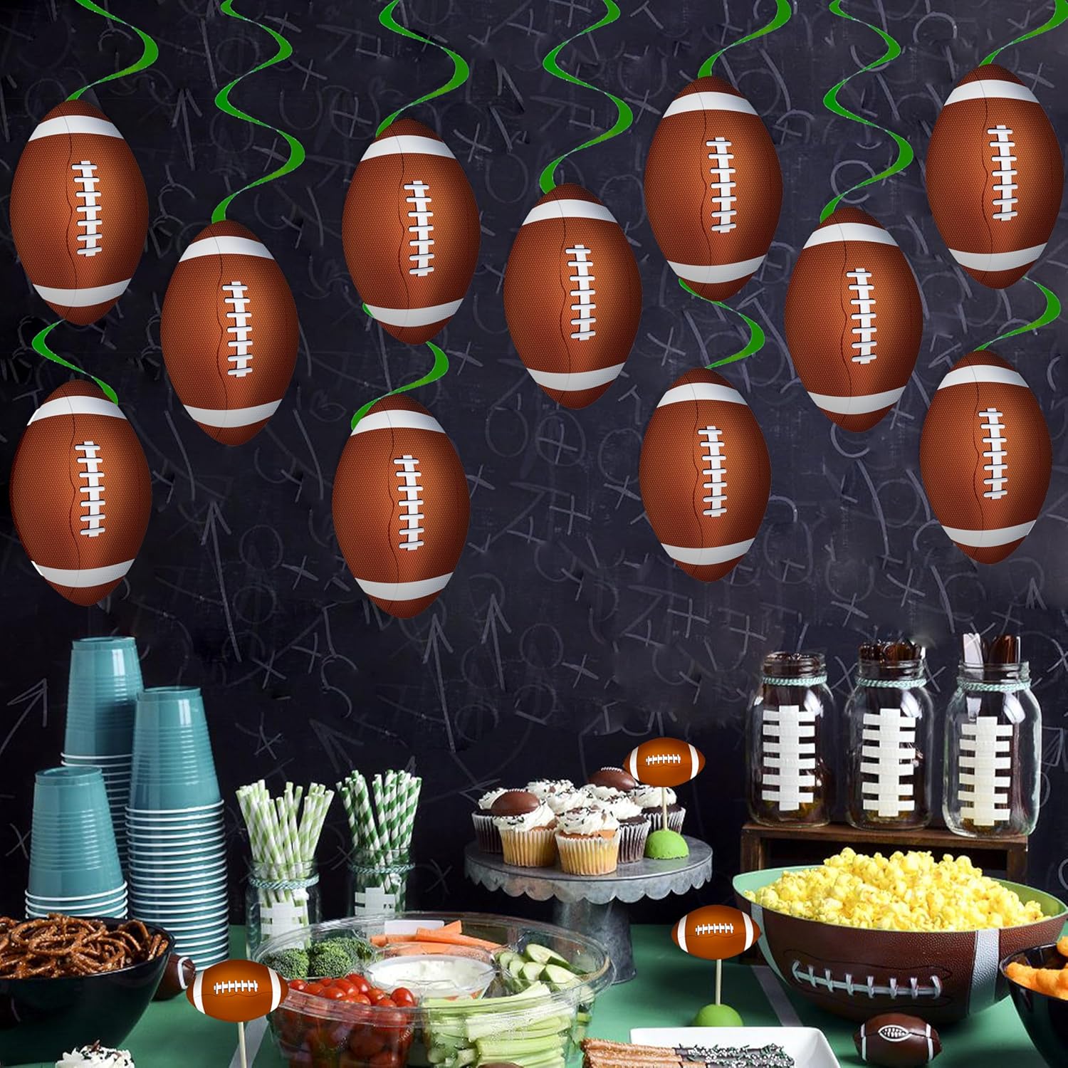 Football Party Hanging Swirls 20PCS Decorations