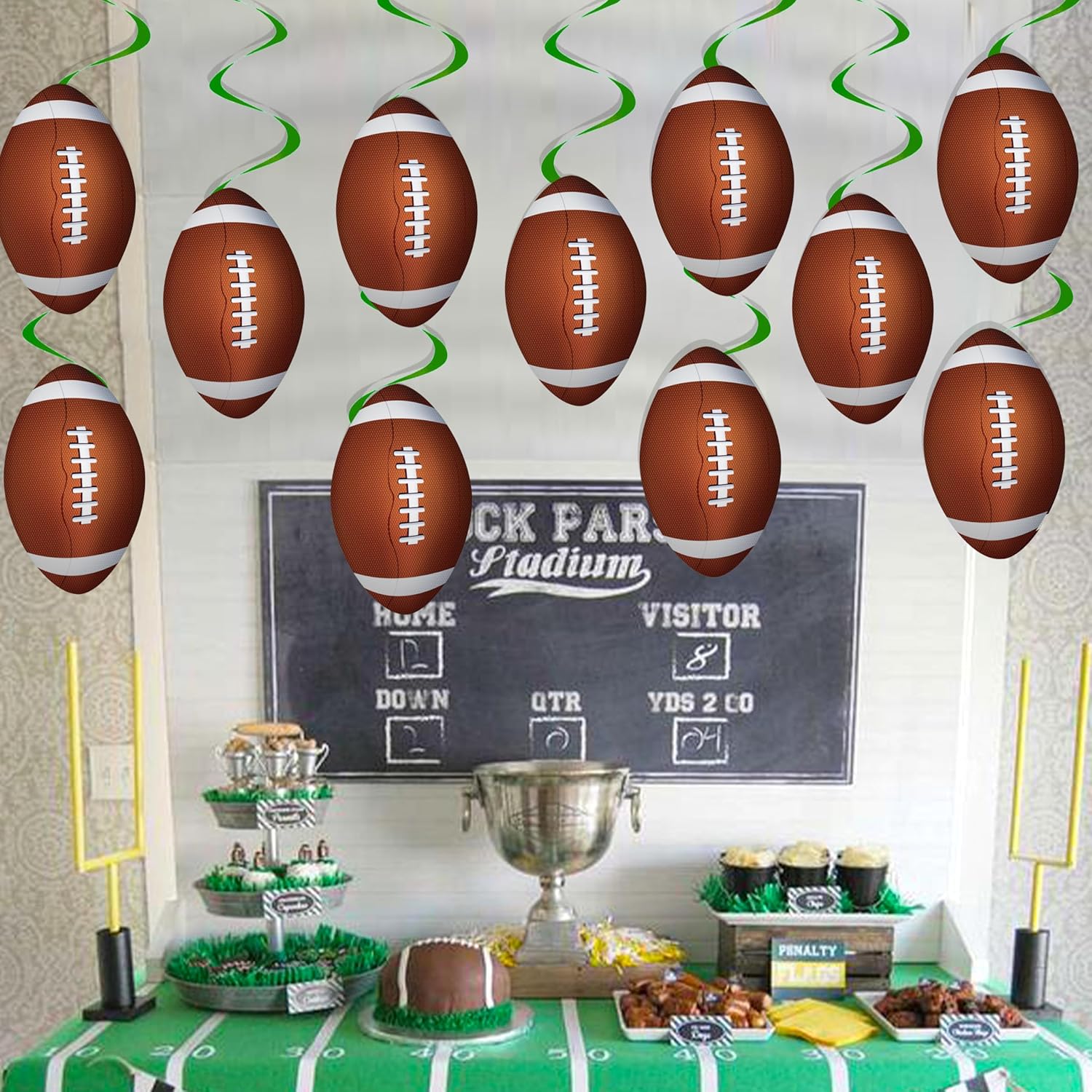 Football Party Hanging Swirls 20PCS Decorations