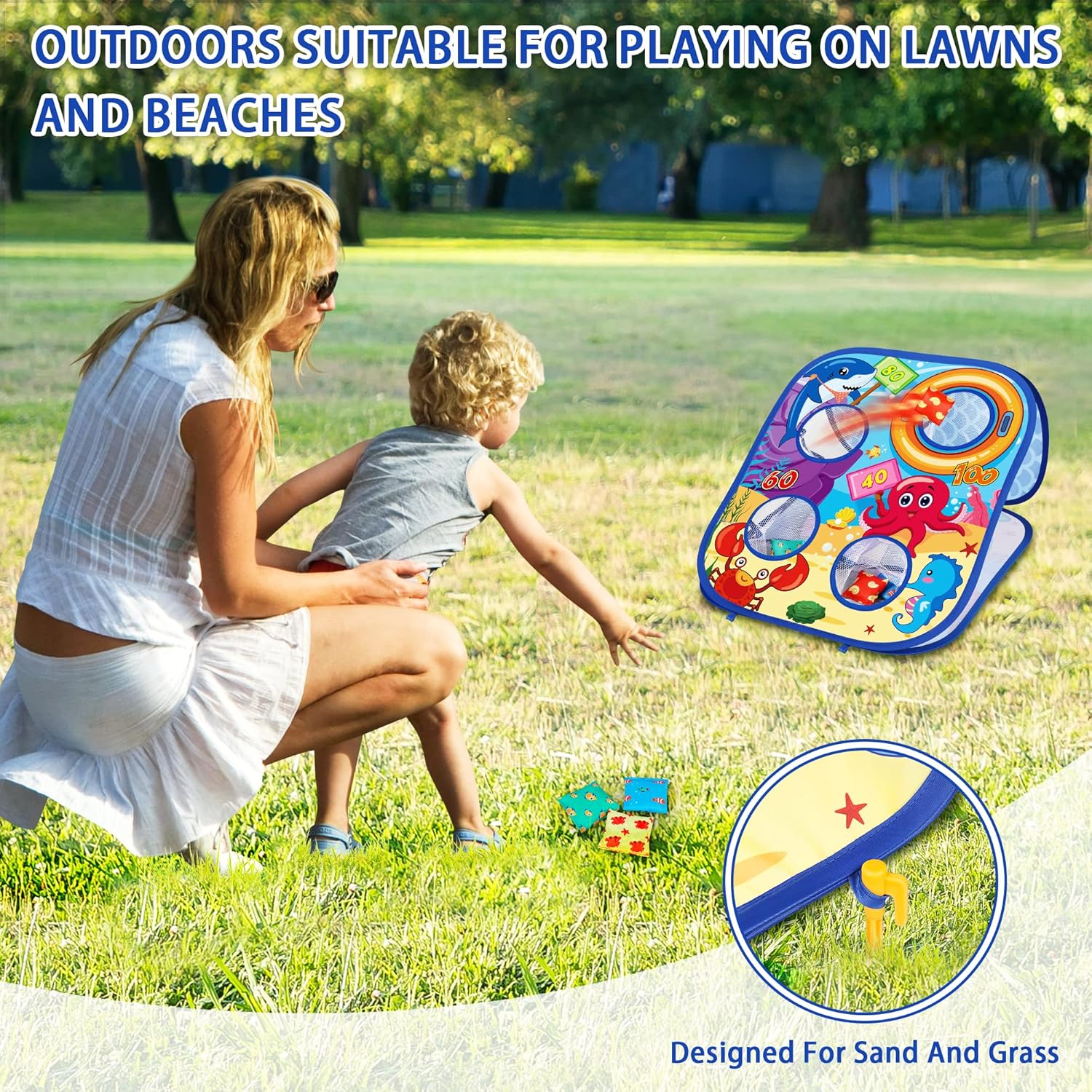 Animal Bean Bag Toss Game Set Outdoor Family Party Toy