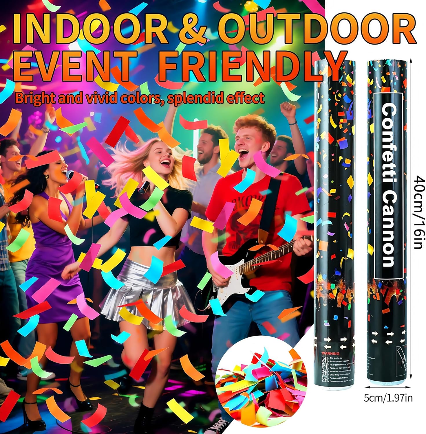 OceanWings 16in Biodegradable Confetti Poppers 6Pack