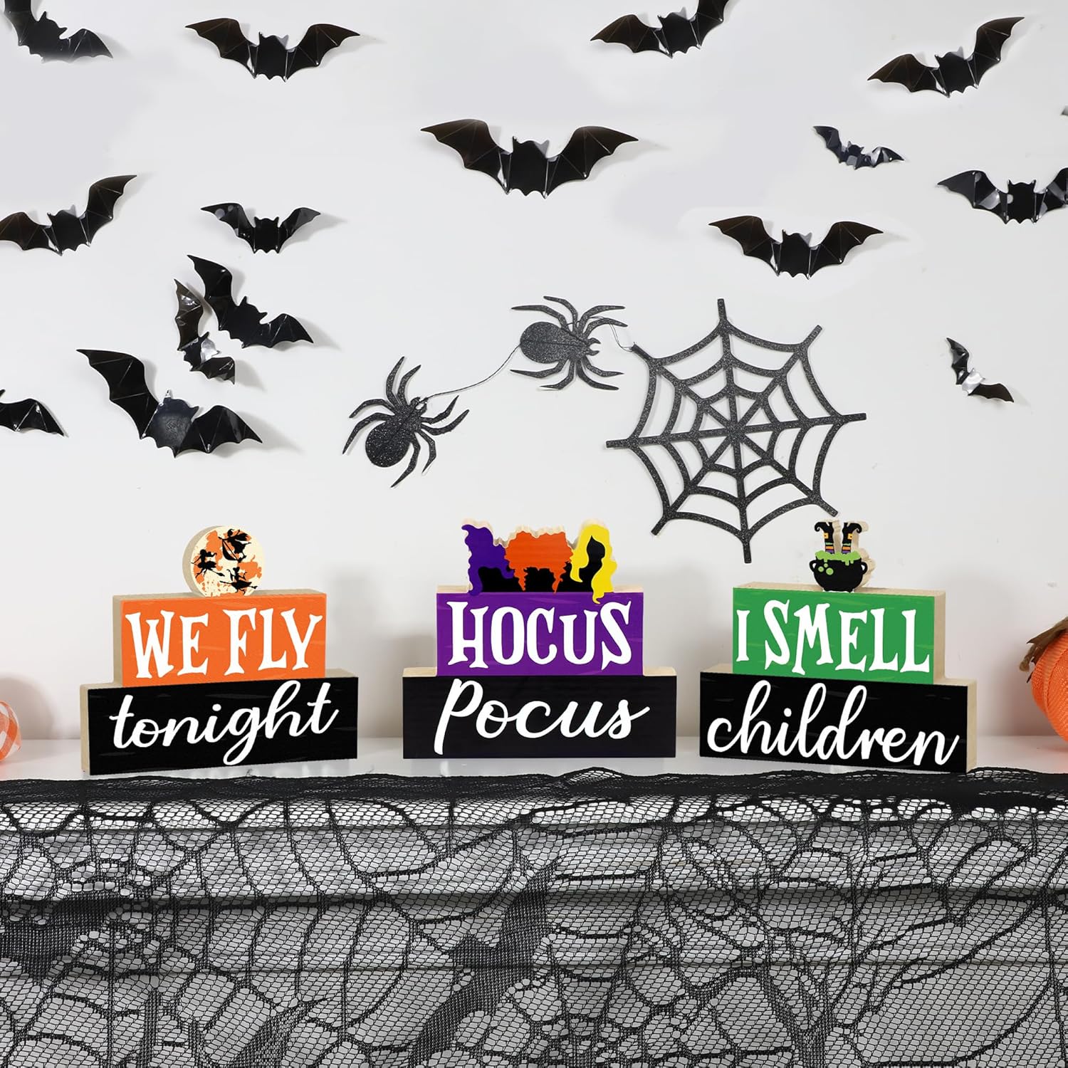 Halloween Wooden Signs 3PCS Table Decorations